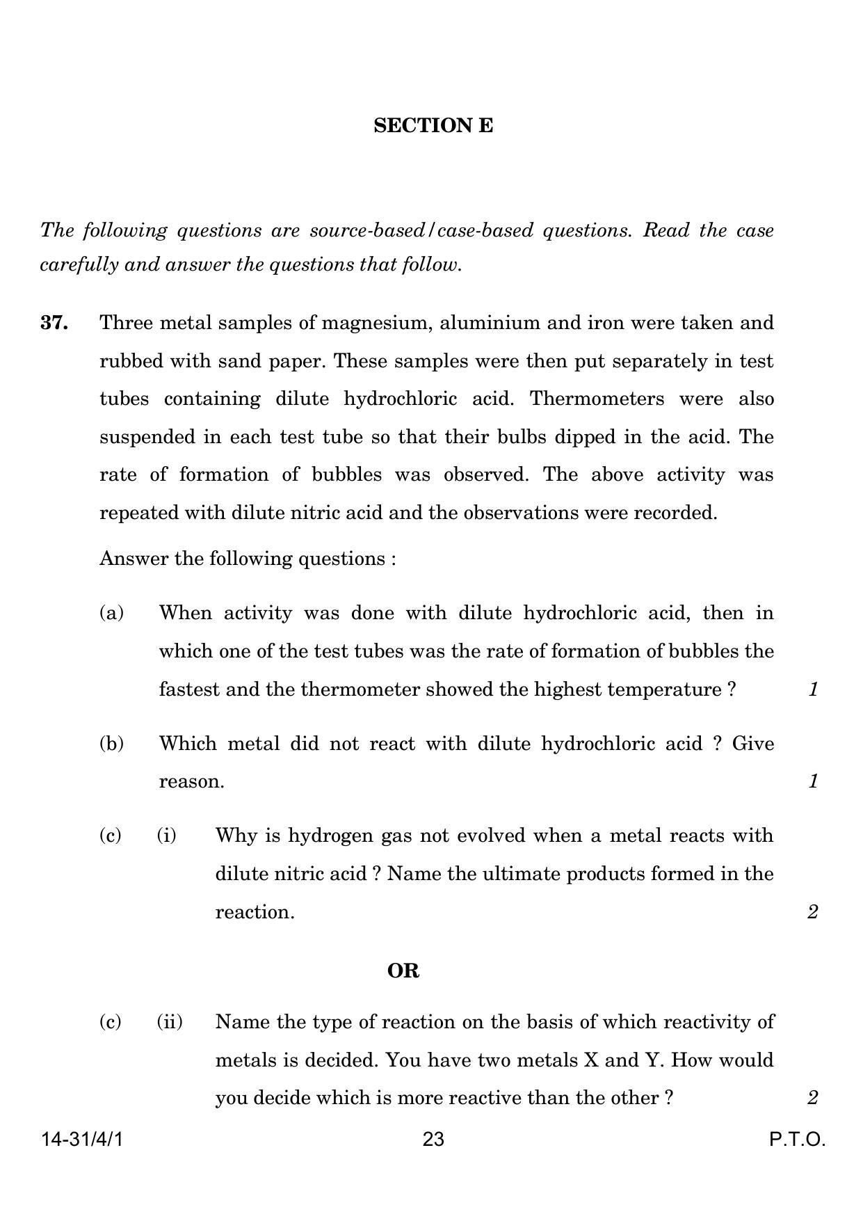 CBSE Class 10 31-4-1 Science 2024 Question Paper - Page 23