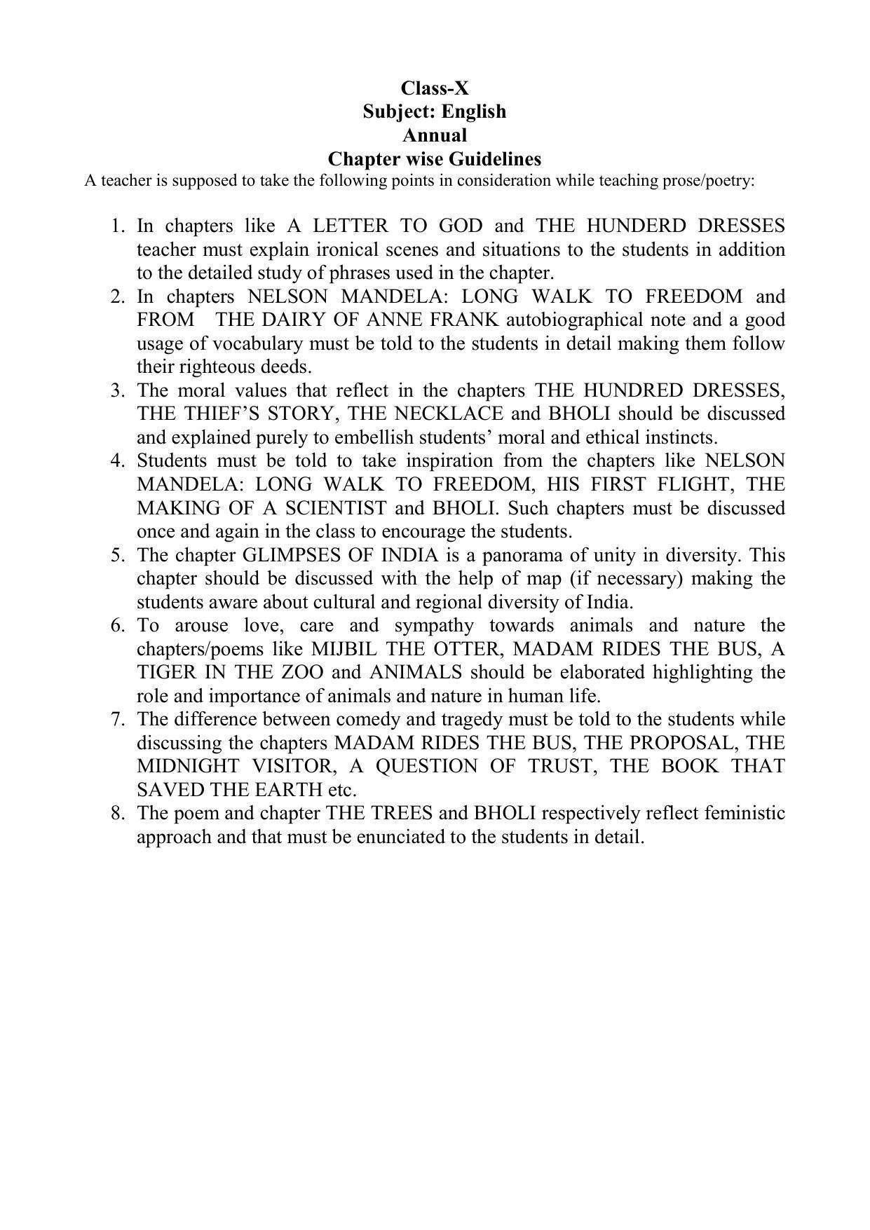 Haryana Board Class 10 English Syllabus 2023 - Page 2