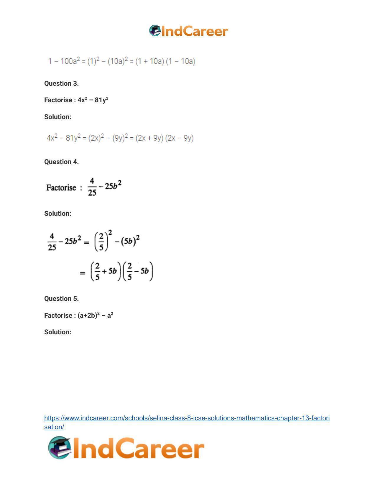 Selina Class 8 ICSE Solutions Mathematics : Chapter 13- Factorisation - Page 14