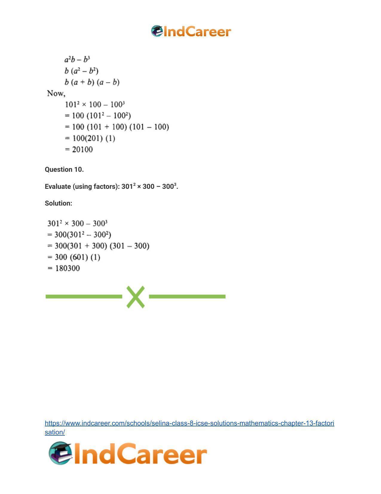 Selina Class 8 ICSE Solutions Mathematics : Chapter 13- Factorisation - Page 49