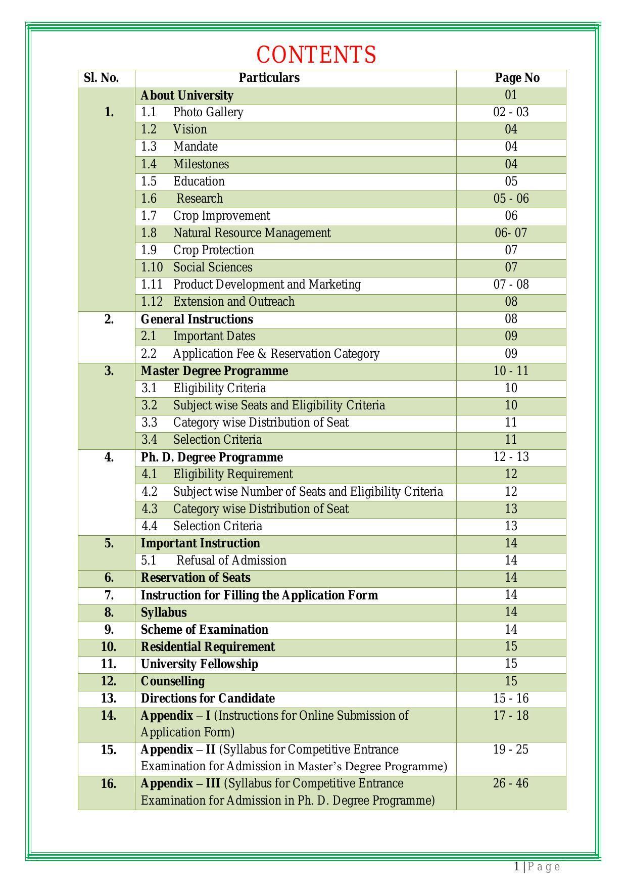 Bihar Agricultural University PG Entrance Exam - Page 2