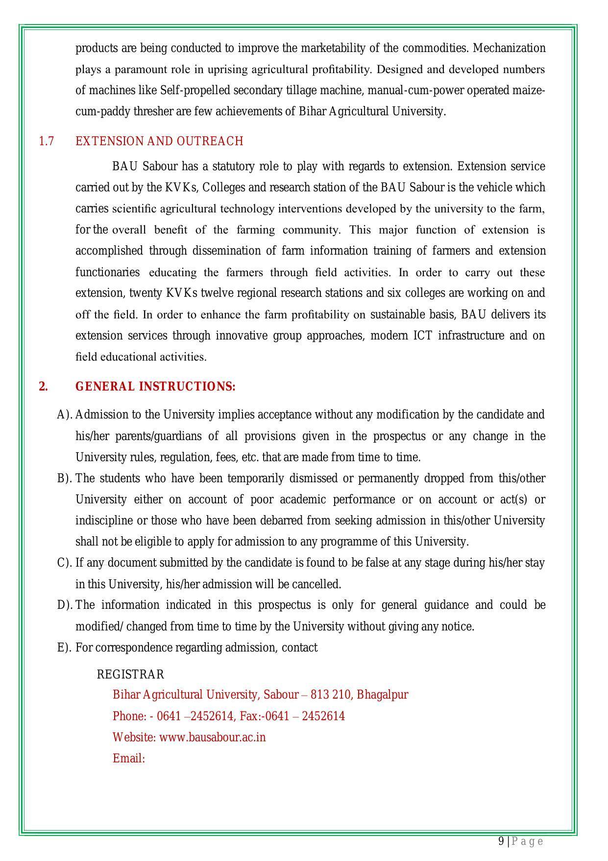 Bihar Agricultural University PG Entrance Exam - Page 10