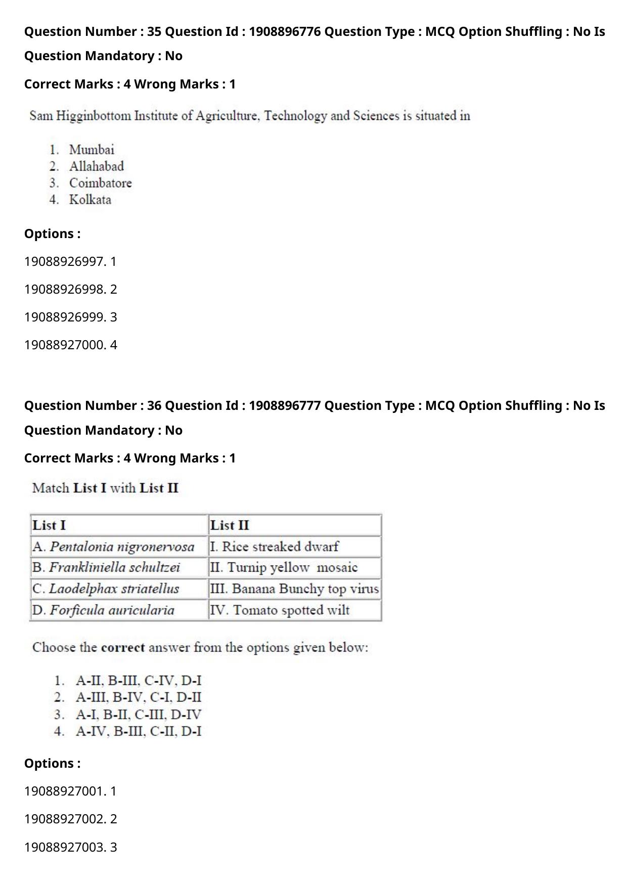 ICAR AIEEA PG 2021 ENTOMOLOGY AND NEMATOLOGY Question Paper - Page 20
