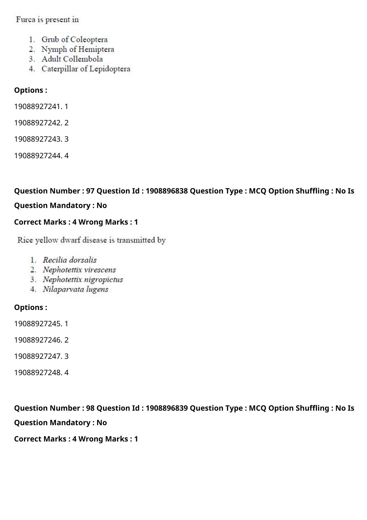 ICAR AIEEA PG 2021 ENTOMOLOGY AND NEMATOLOGY Question Paper - Page 51