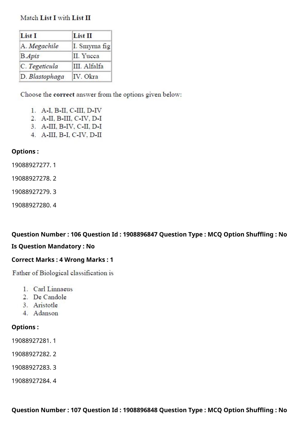 ICAR AIEEA PG 2021 ENTOMOLOGY AND NEMATOLOGY Question Paper - Page 56