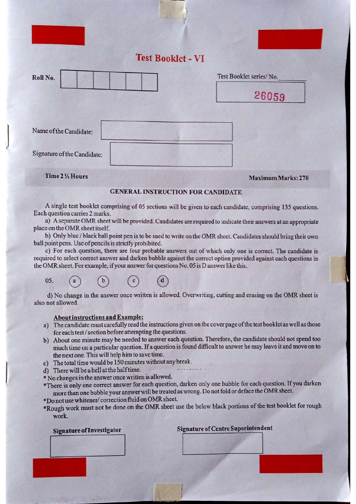 JKSSEE 2022 Class 6  PaperQuestion - Page 1