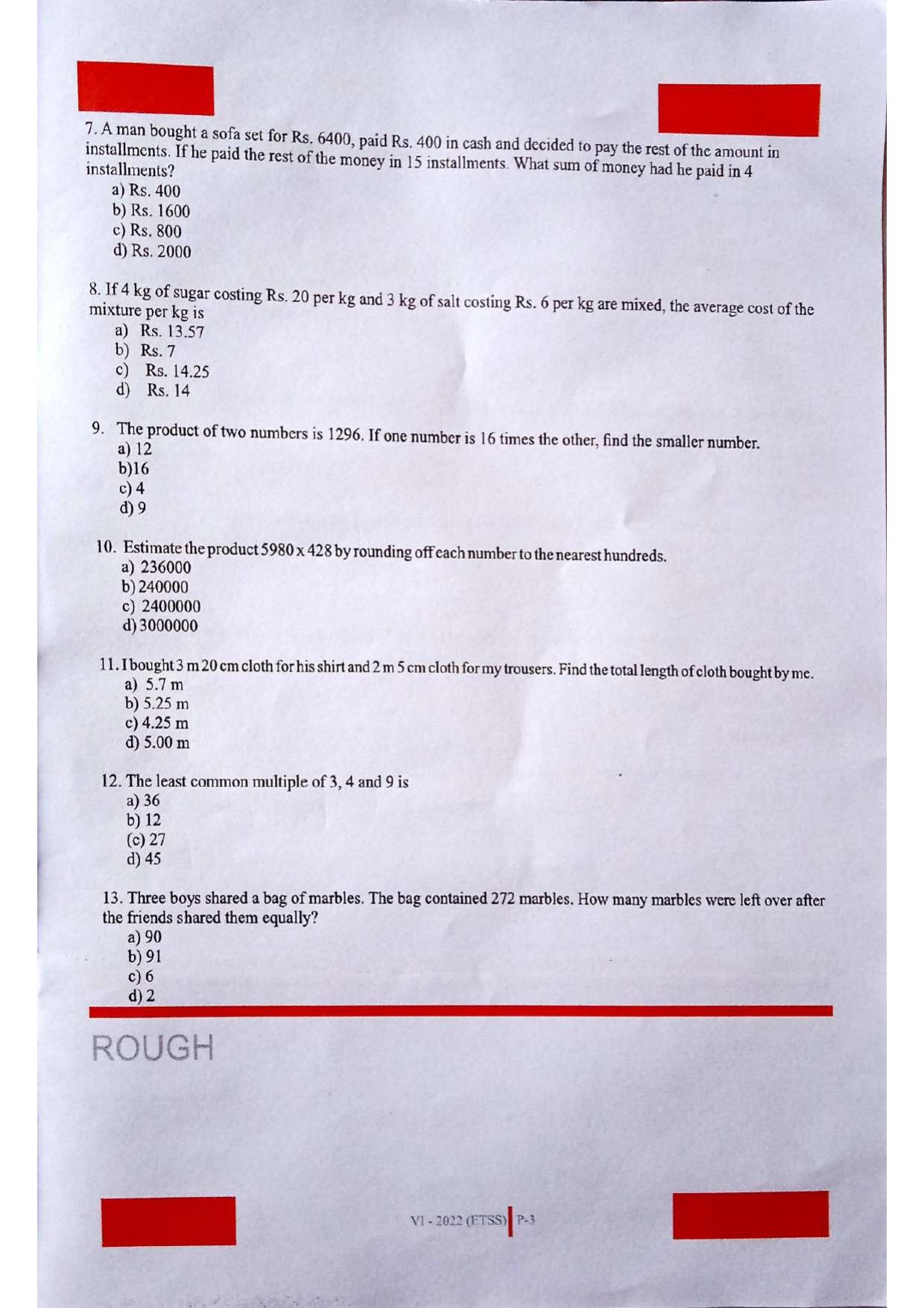 JKSSEE 2022 Class 6  PaperQuestion - Page 3