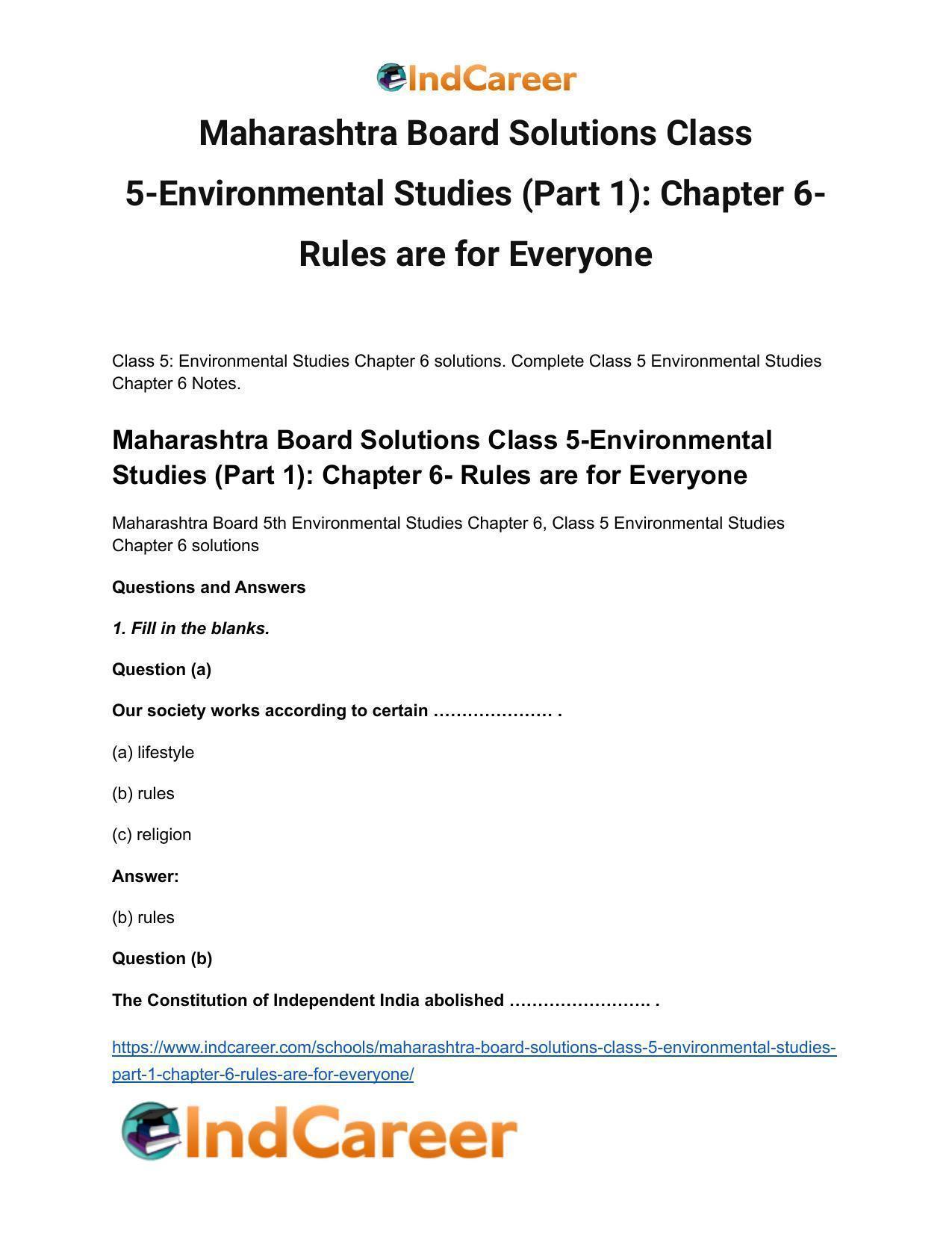 Maharashtra Board Solutions Class 5-Environmental Studies (Part 1): Chapter 6- Rules are for Everyone - Page 2