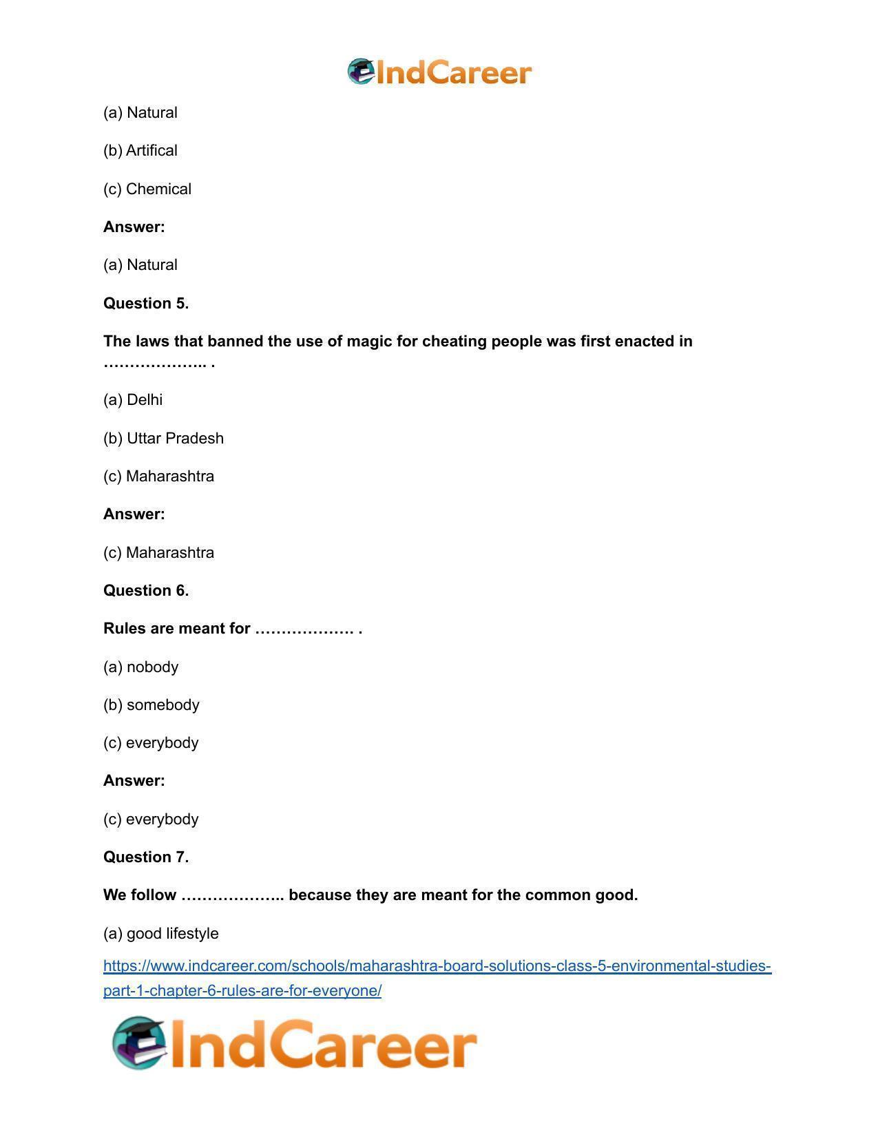 Maharashtra Board Solutions Class 5-Environmental Studies (Part 1): Chapter 6- Rules are for Everyone - Page 6