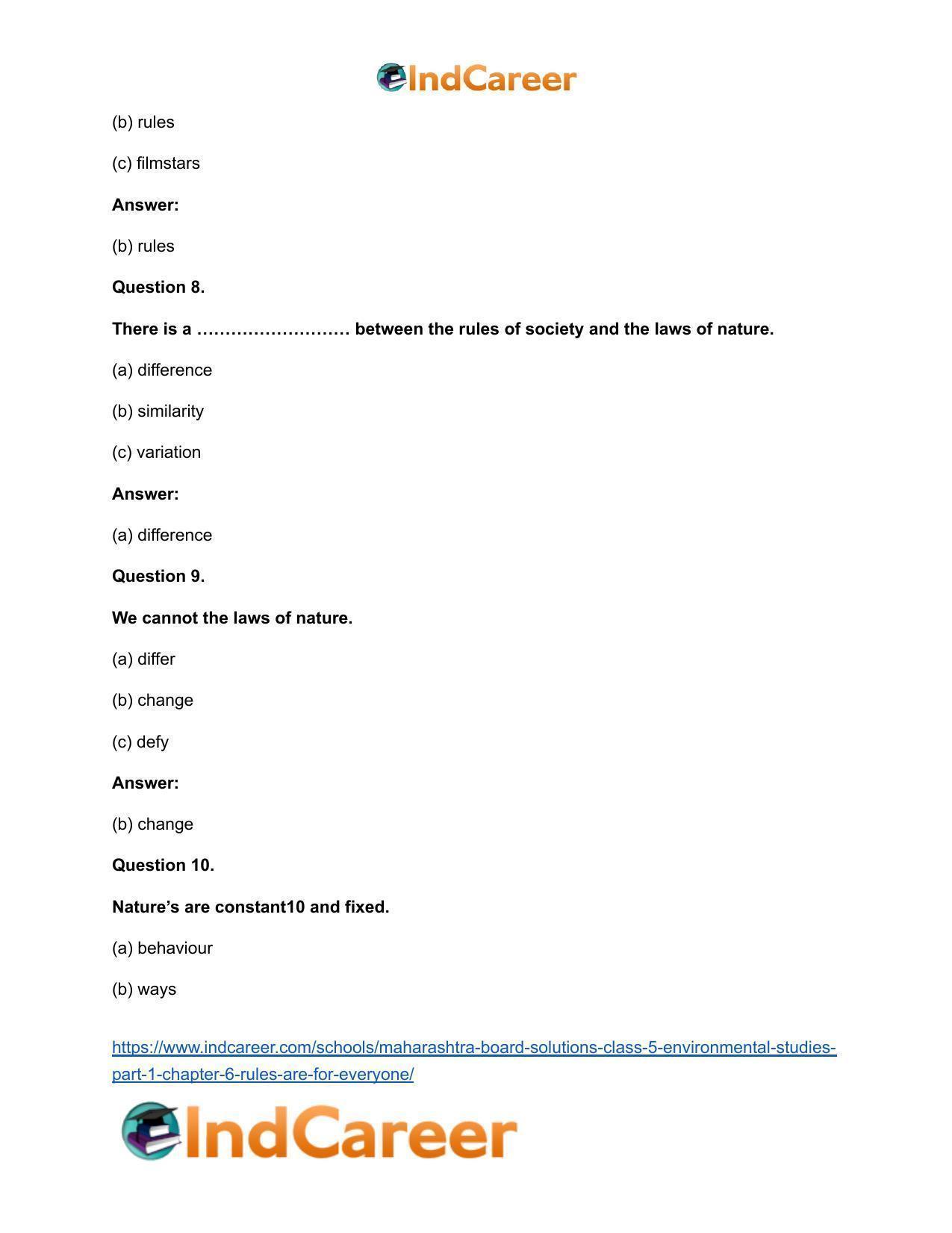 Maharashtra Board Solutions Class 5-Environmental Studies (Part 1): Chapter 6- Rules are for Everyone - Page 7