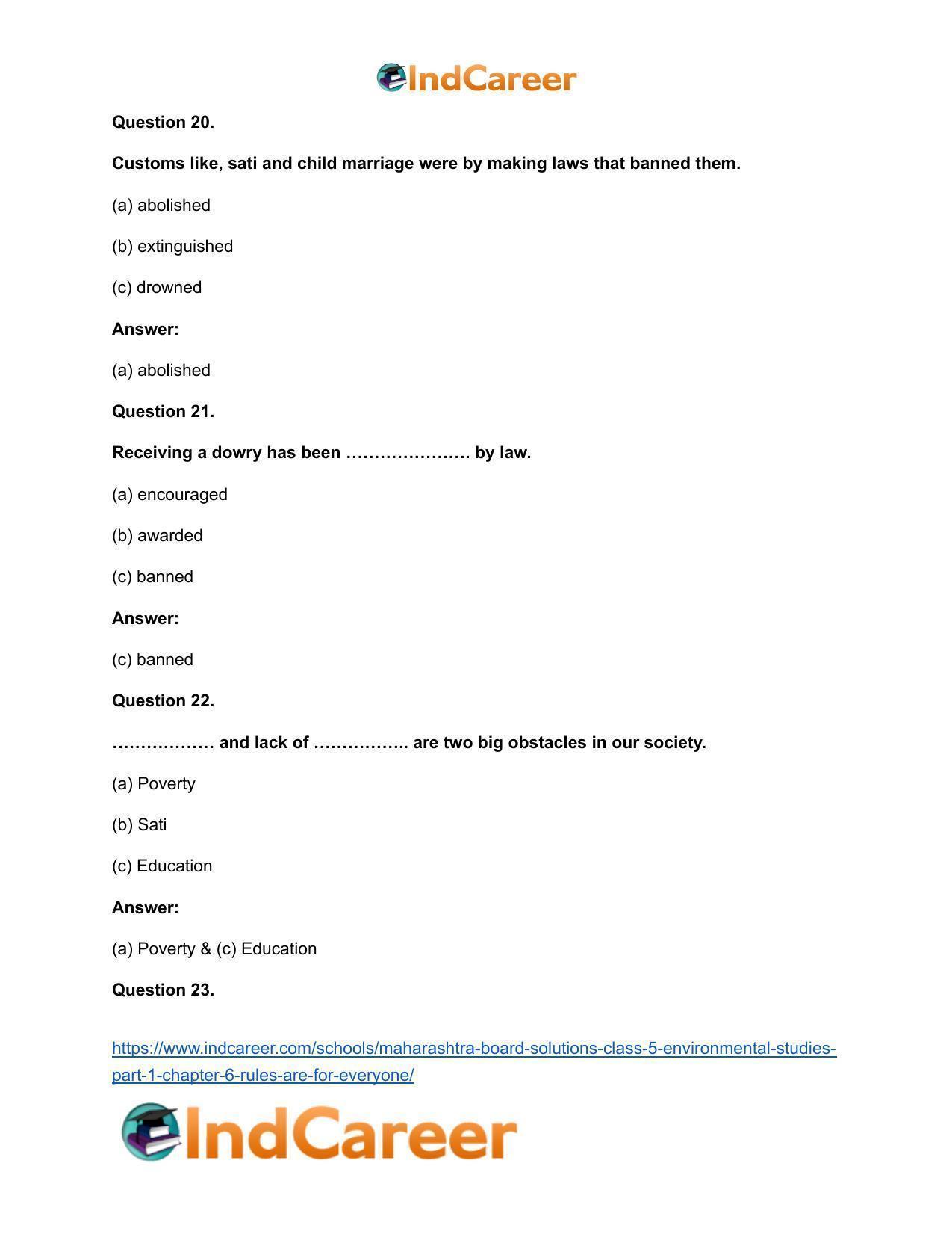 Maharashtra Board Solutions Class 5-Environmental Studies (Part 1): Chapter 6- Rules are for Everyone - Page 11