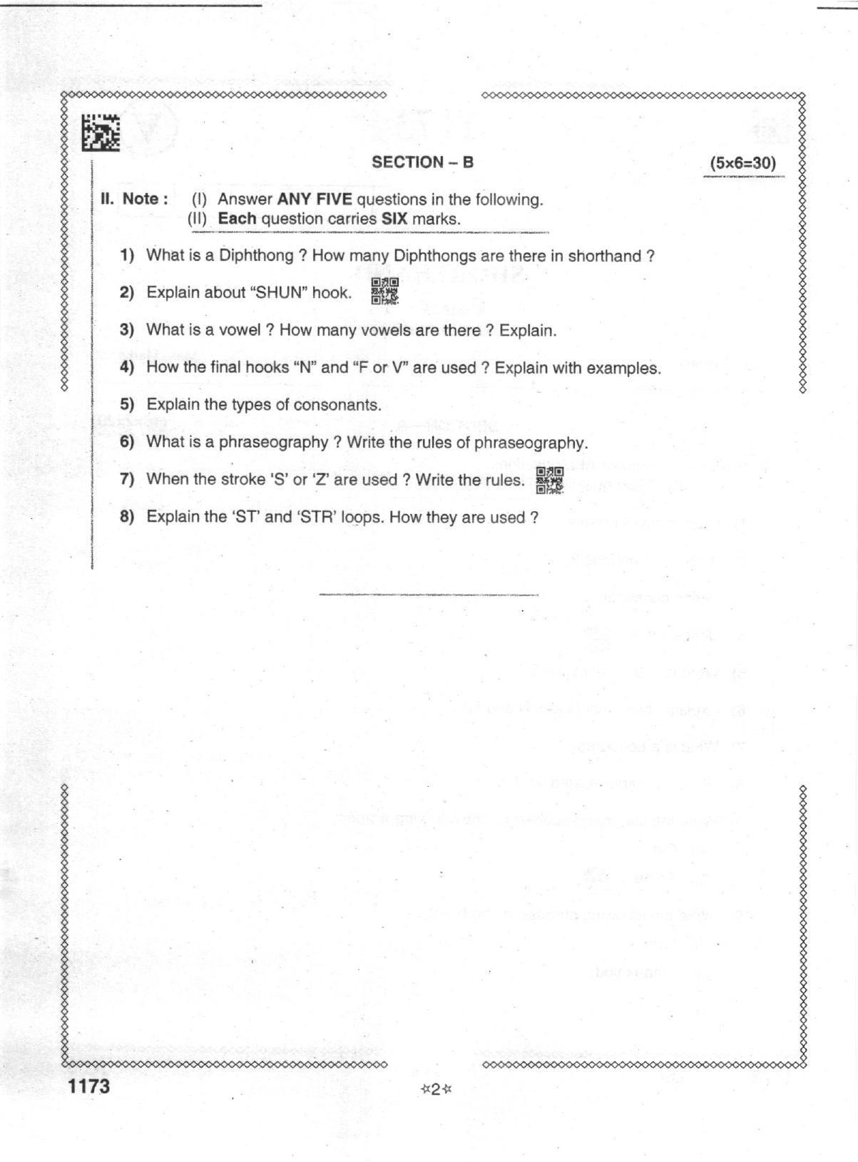 AP Intermediate 2nd Year Vocational Question Paper September-2021 -  ShortHand-I - Page 2
