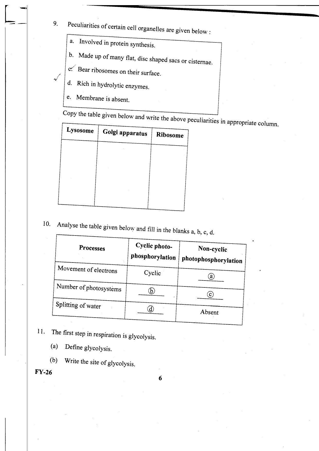 Kerala Plus One 2020 Biology Question Papers (Annual) - Page 6