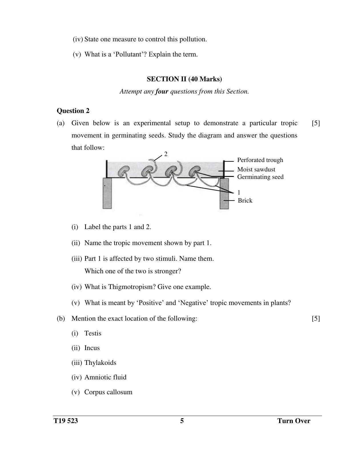 ICSE Class 10 Science Paper 3 (Biology) 2019 Question Paper - Page 5
