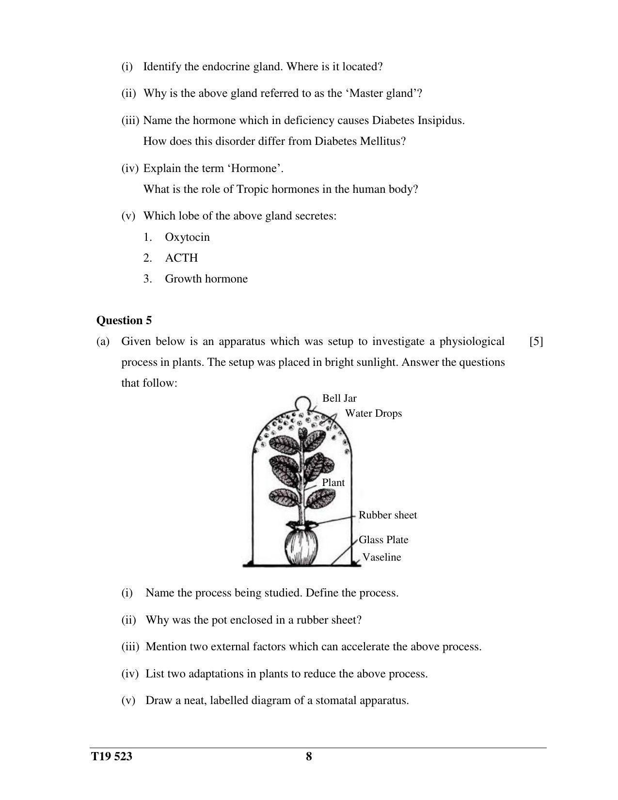 ICSE Class 10 Science Paper 3 (Biology) 2019 Question Paper - Page 8