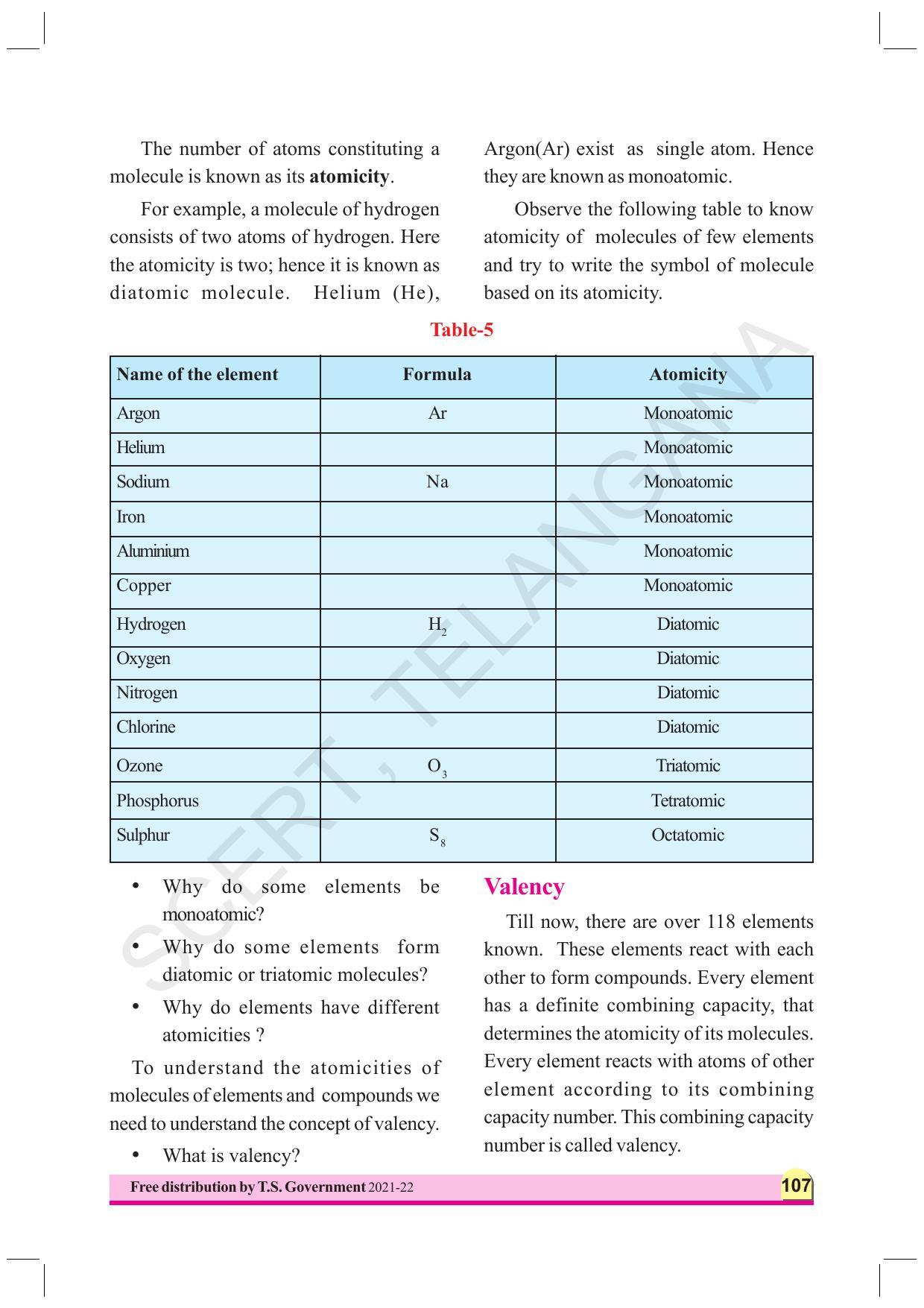 TS SCERT Class 9 Physical Science (English Medium) Text Book - Page 119