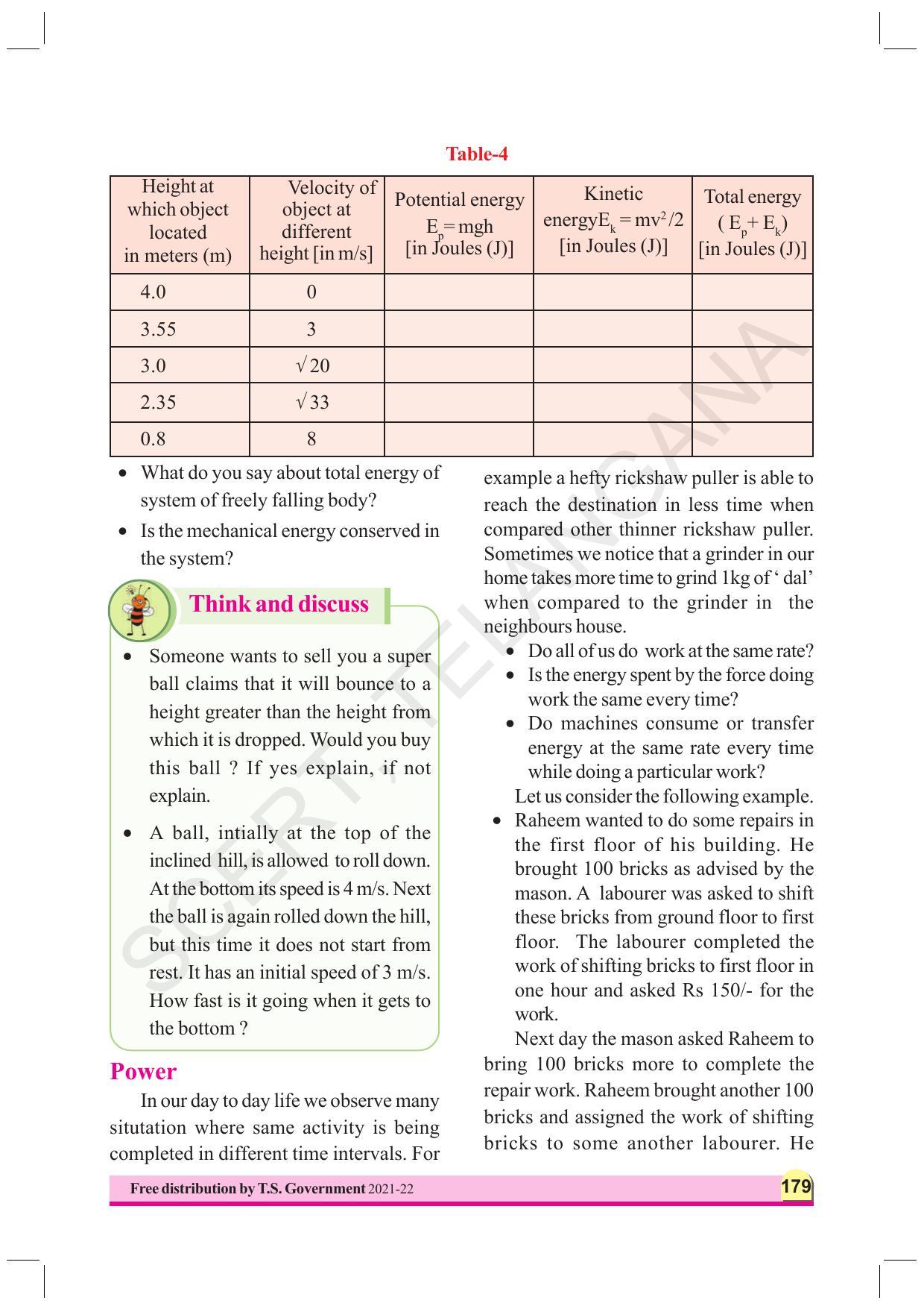 TS SCERT Class 9 Physical Science (English Medium) Text Book - Page 191