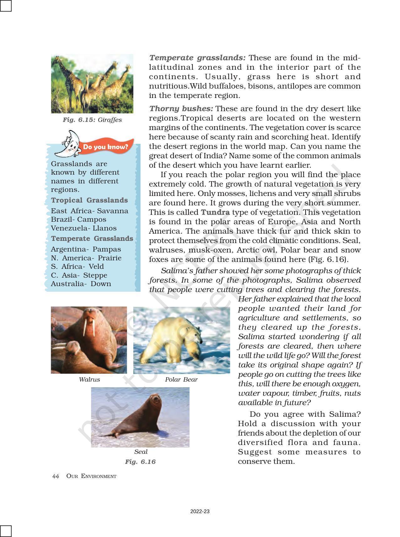 NCERT Book for Class 7 Social Science(Geography): Chapter 6-Natural Vegetation and Wildlife - Page 6