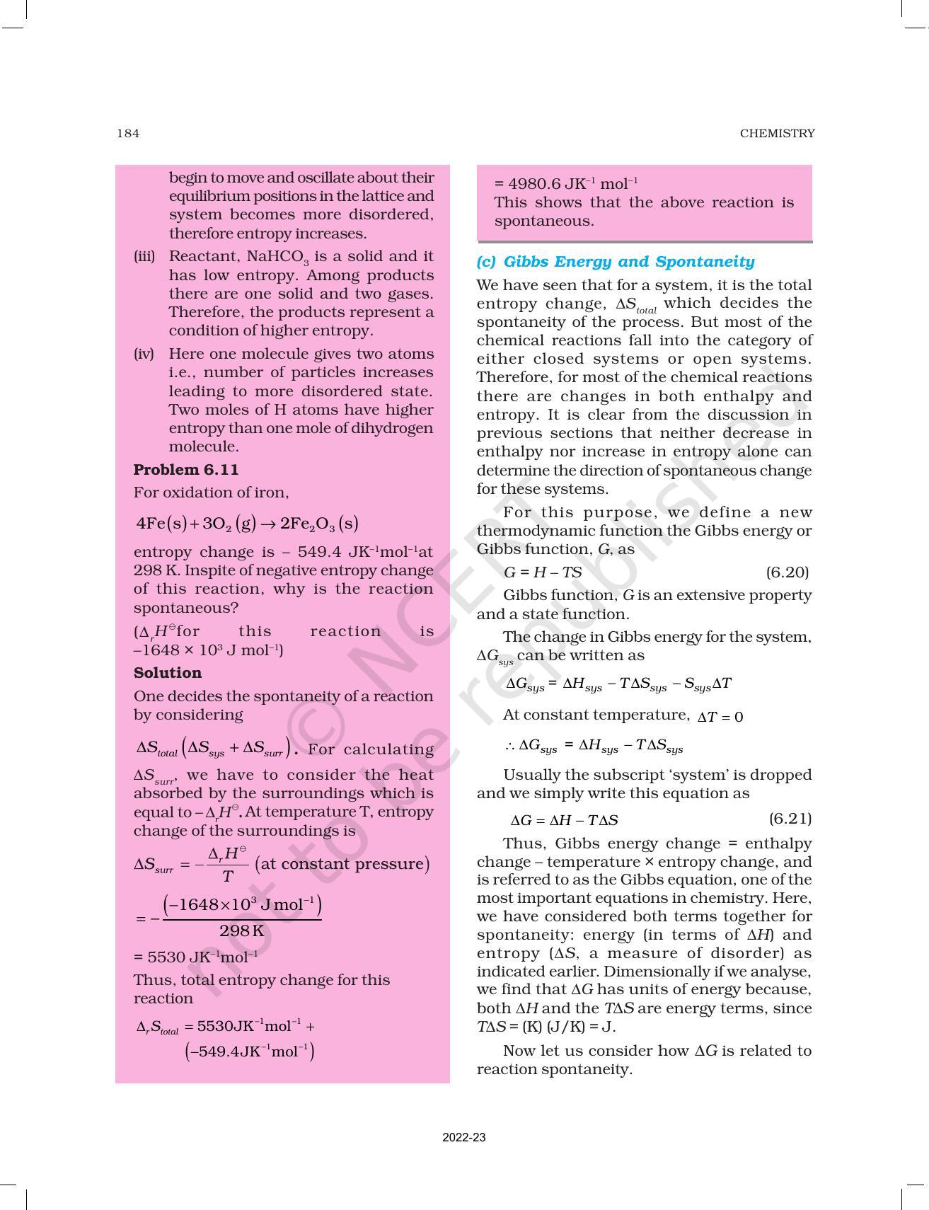 Ncert Book For Class 11 Chemistry Chapter 6 Thermodynamics Ncert Book For Class 11 Chemistry Chapter 6 Thermodynamics