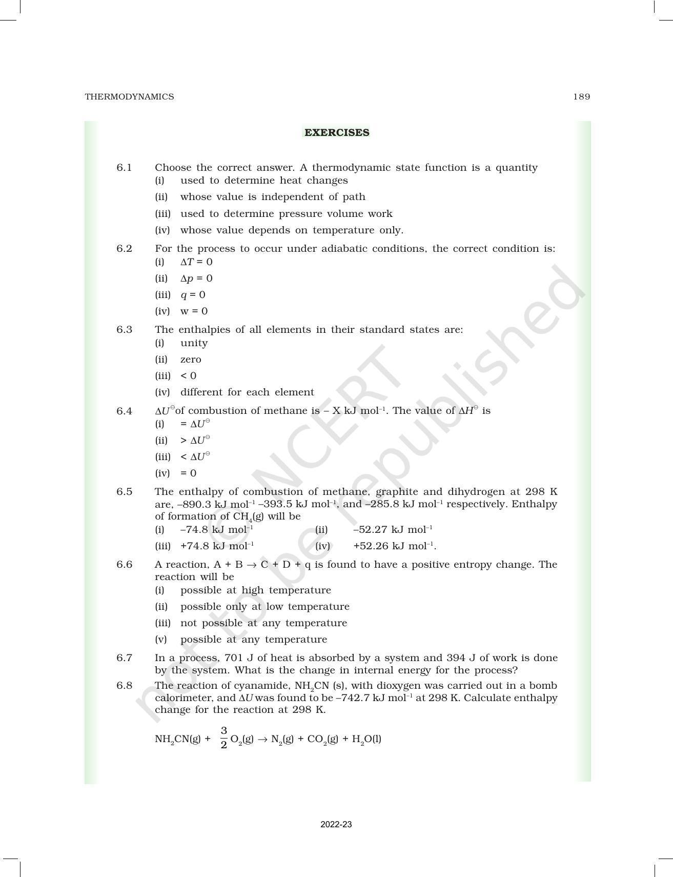 NCERT Book for Class 11 Chemistry Chapter 6 Thermodynamics - Page 30