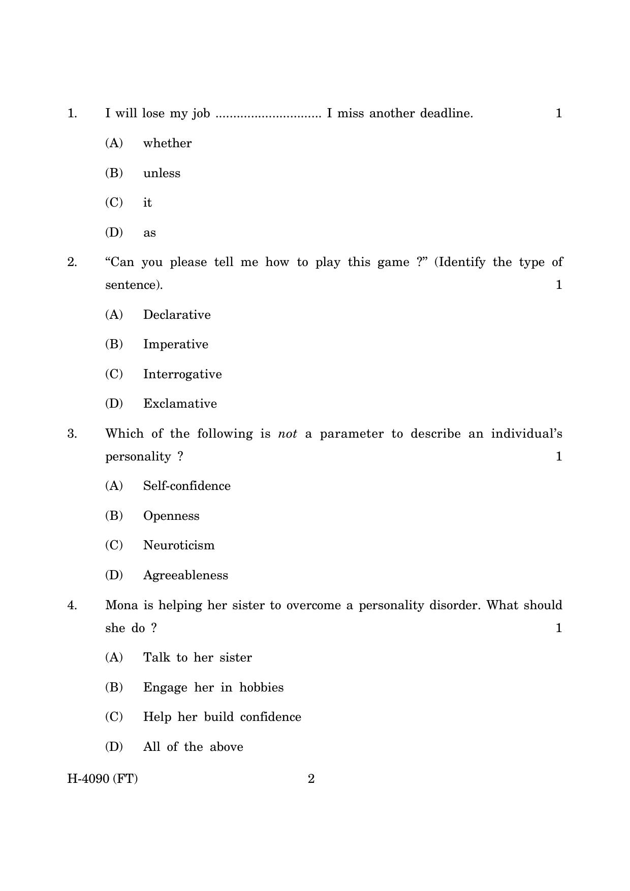 Goa Board Class 12 Electronics - Installation Technician (November 2022) Question Paper - Page 2