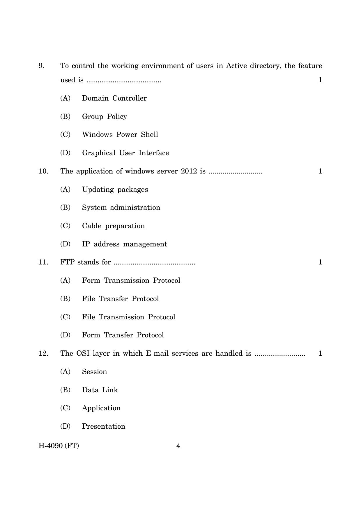 Goa Board Class 12 Electronics - Installation Technician (November 2022) Question Paper - Page 4