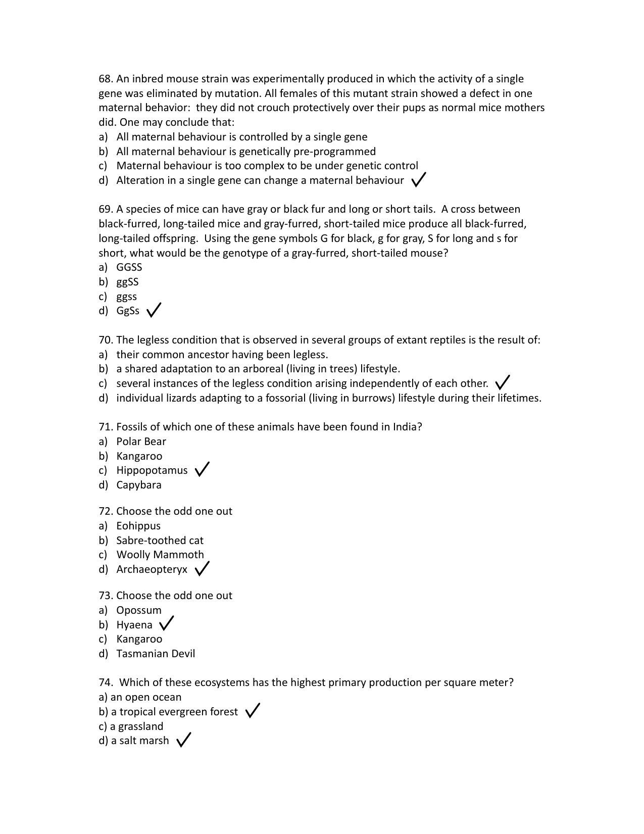 JGEEBILS Wildlife Biology & Conservation Question Paper 2016 - Page 19