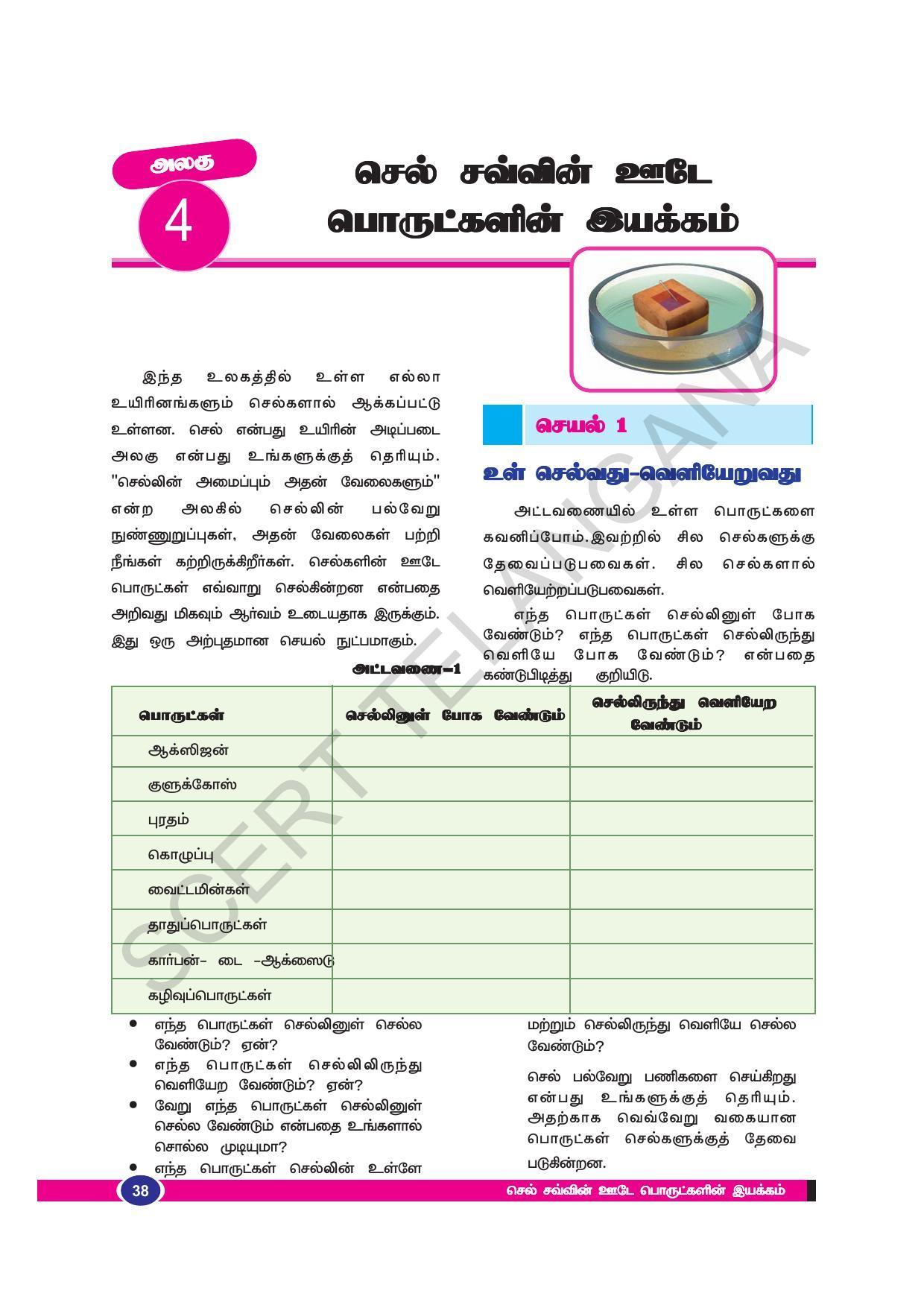 TS SCERT Class 9 Biological Science (Tamil Medium) Text Book - Page 50