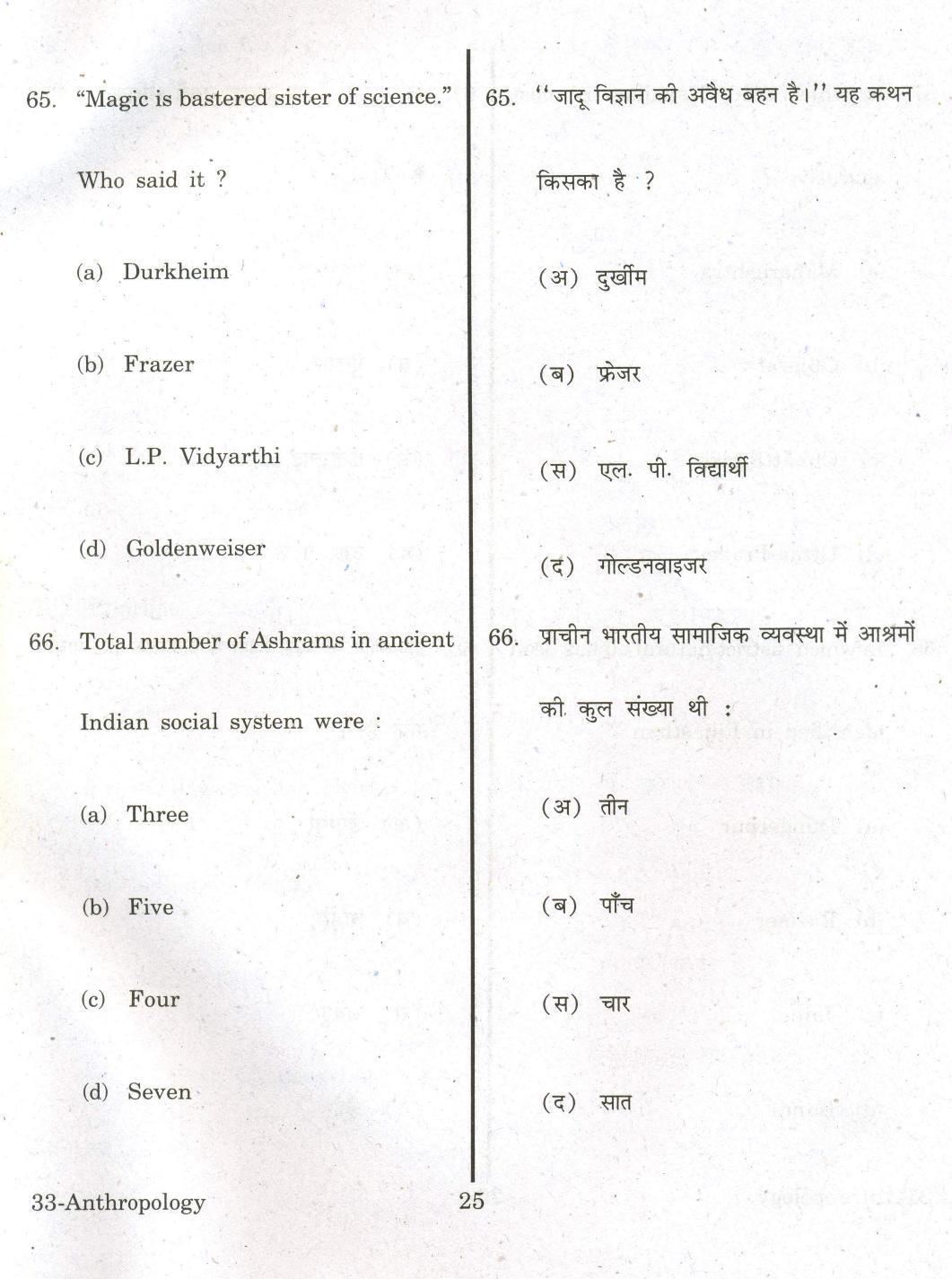 URATPG Anthropology 2013 Question Paper - Page 24
