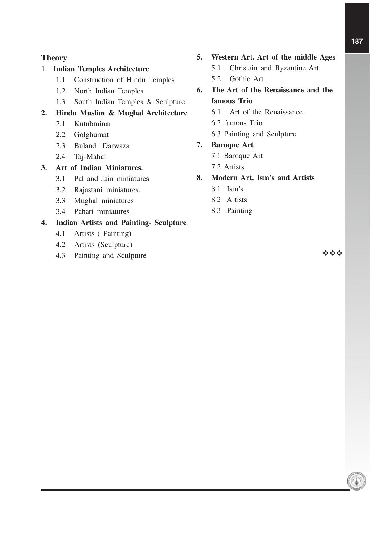 Maharashtra HSC History of Art & Appreciation Syllabus  - Page 3