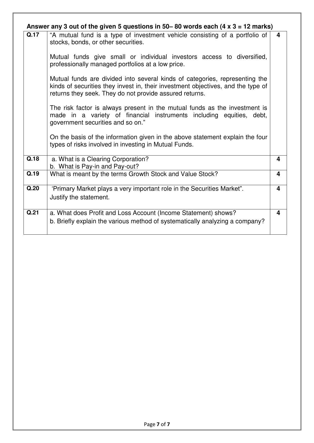 CBSE Class 10 (Skill Education) Introduction to Financial Markets 2024 Sample Paper - Page 7