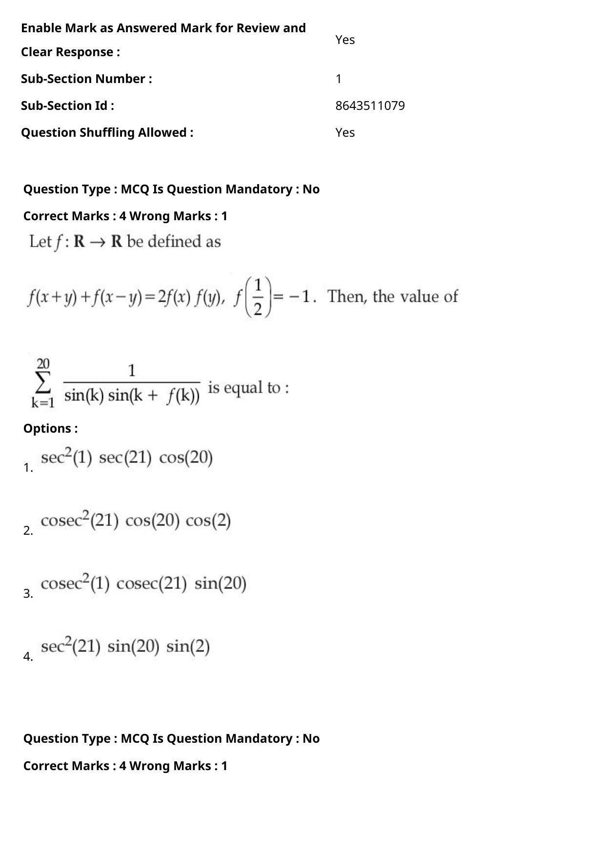 JEE Mains 2021: BTech Assamese (Shift 2) 27-07-2021 Question Paper - Page 84