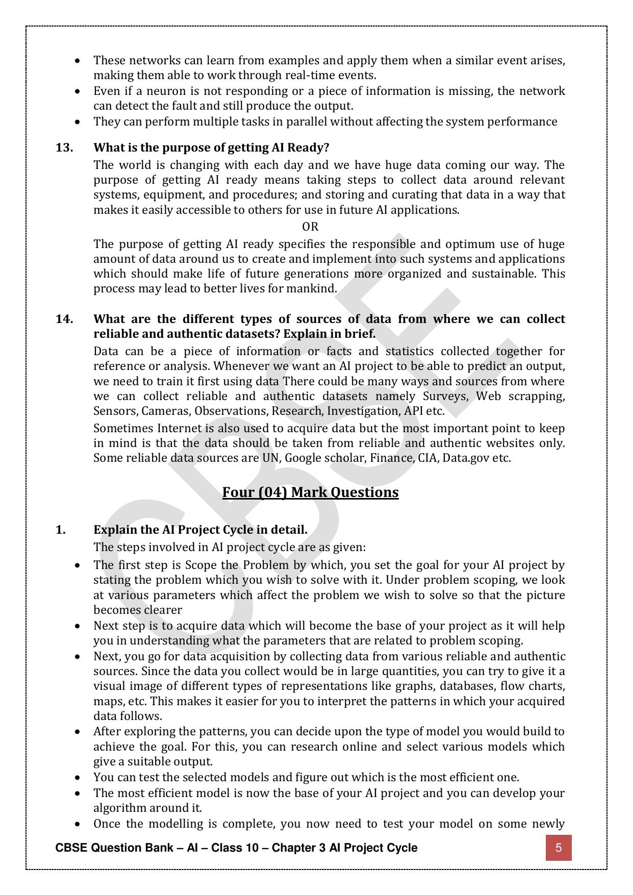 CBSE Class 10 Artificial Intelligence - Chapter 3 Question Bank - Page 5