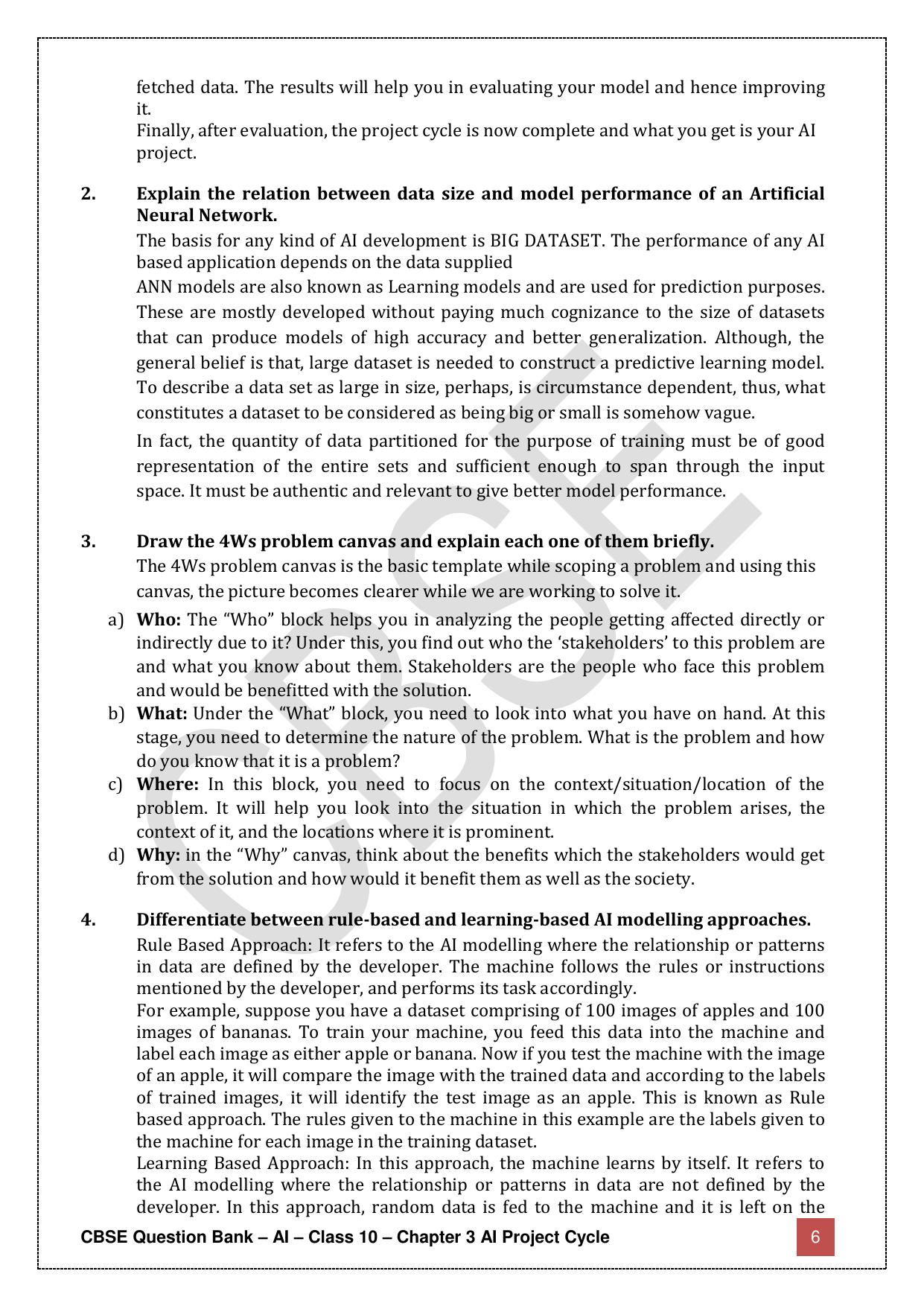 CBSE Class 10 Artificial Intelligence - Chapter 3 Question Bank - Page 6