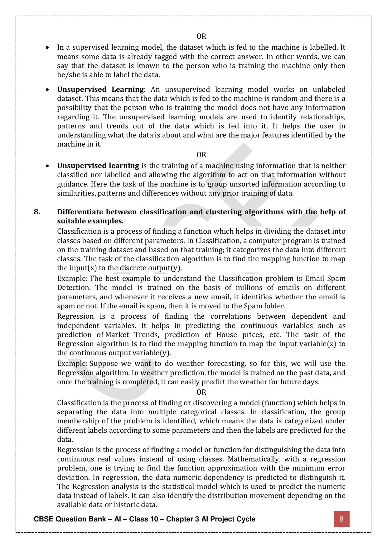 CBSE Class 10 Artificial Intelligence - Chapter 3 Question Bank - Page 8