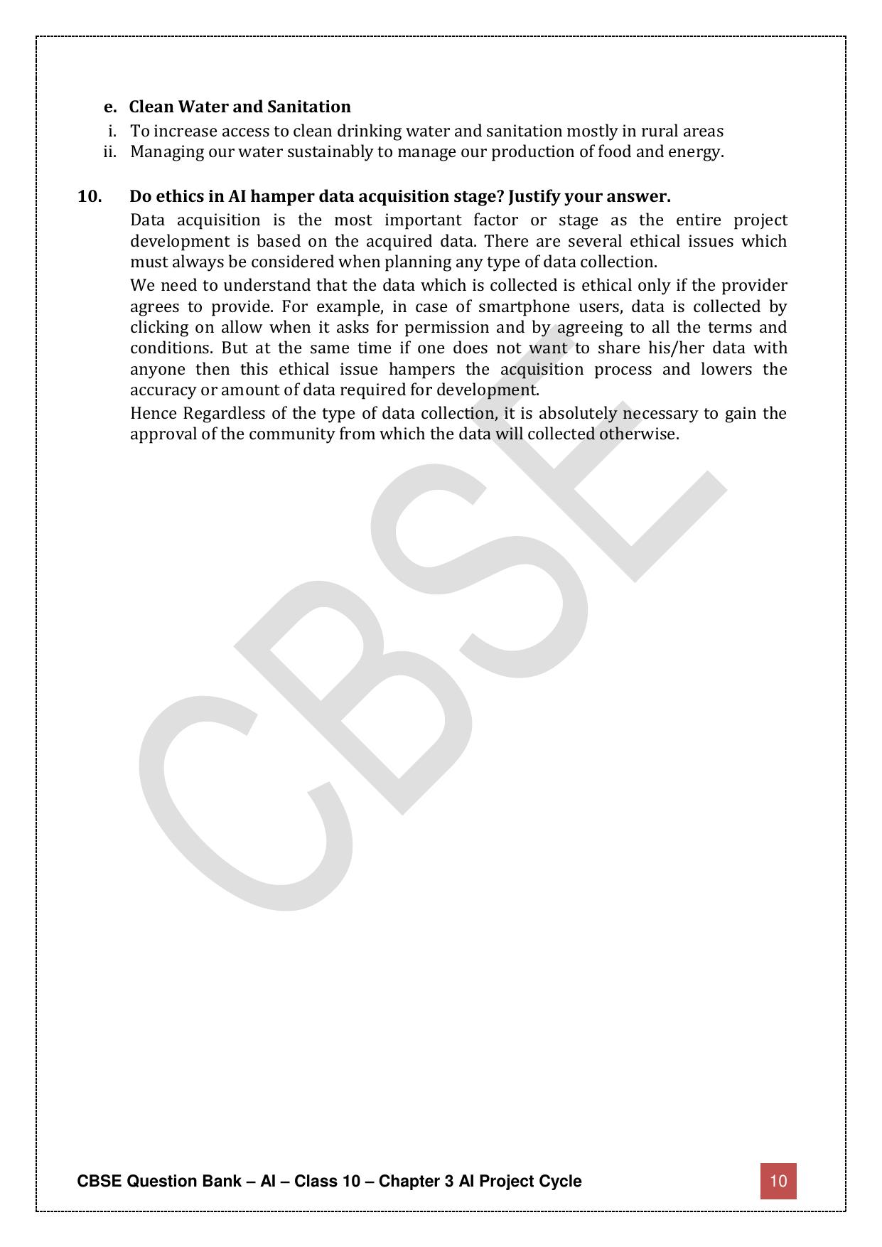 CBSE Class 10 Artificial Intelligence - Chapter 3 Question Bank - Page 10