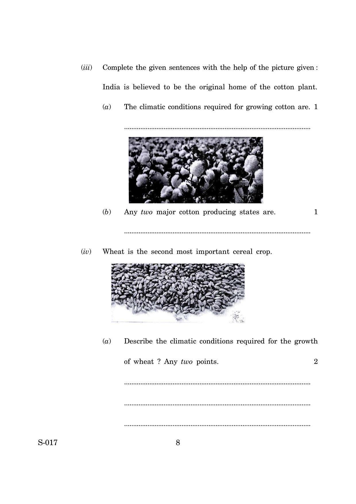 Goa Board Class 10 Geography Economics Cwsn  (June 2019) Question Paper - Page 8