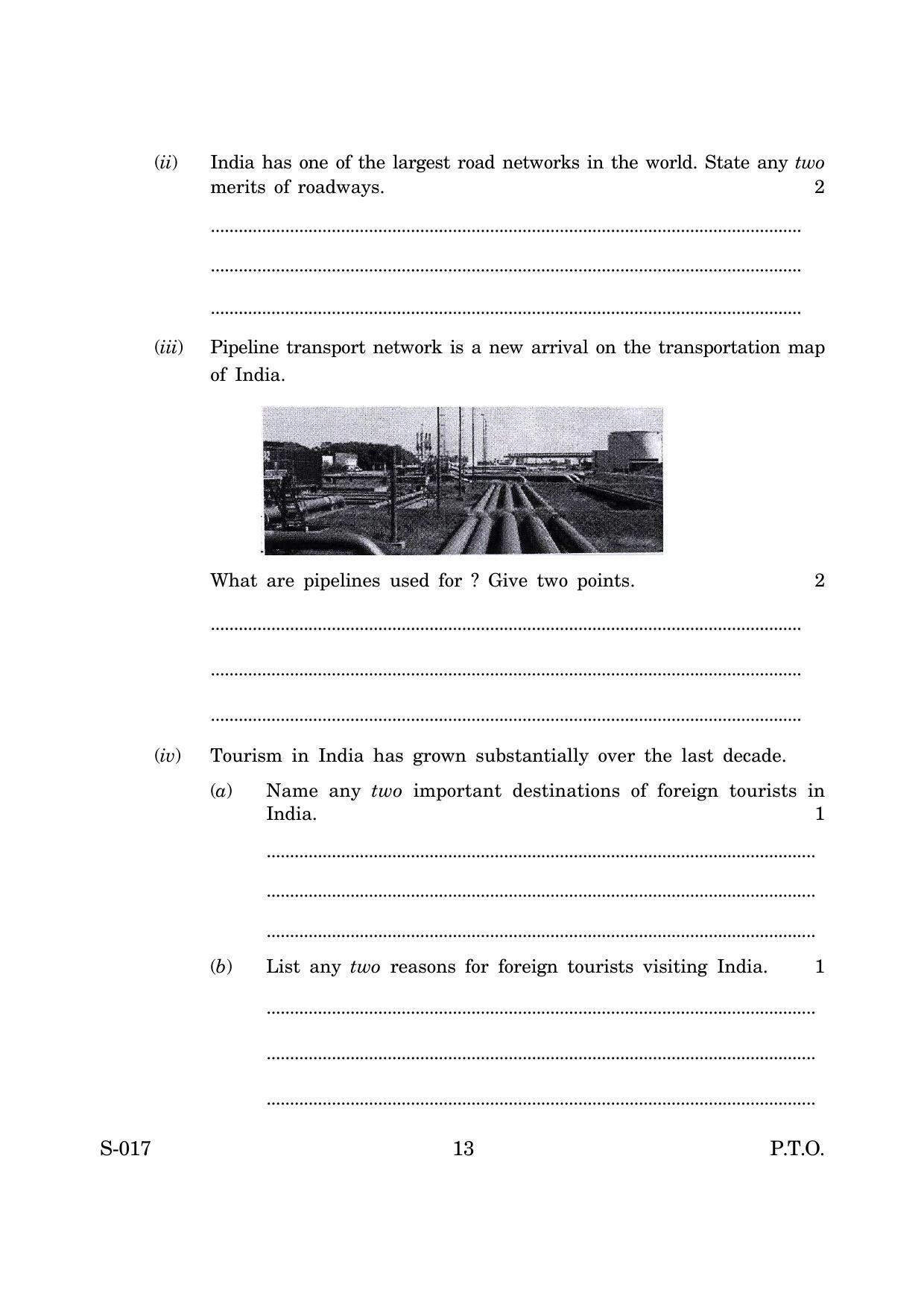 Goa Board Class 10 Geography Economics Cwsn  (June 2019) Question Paper - Page 13