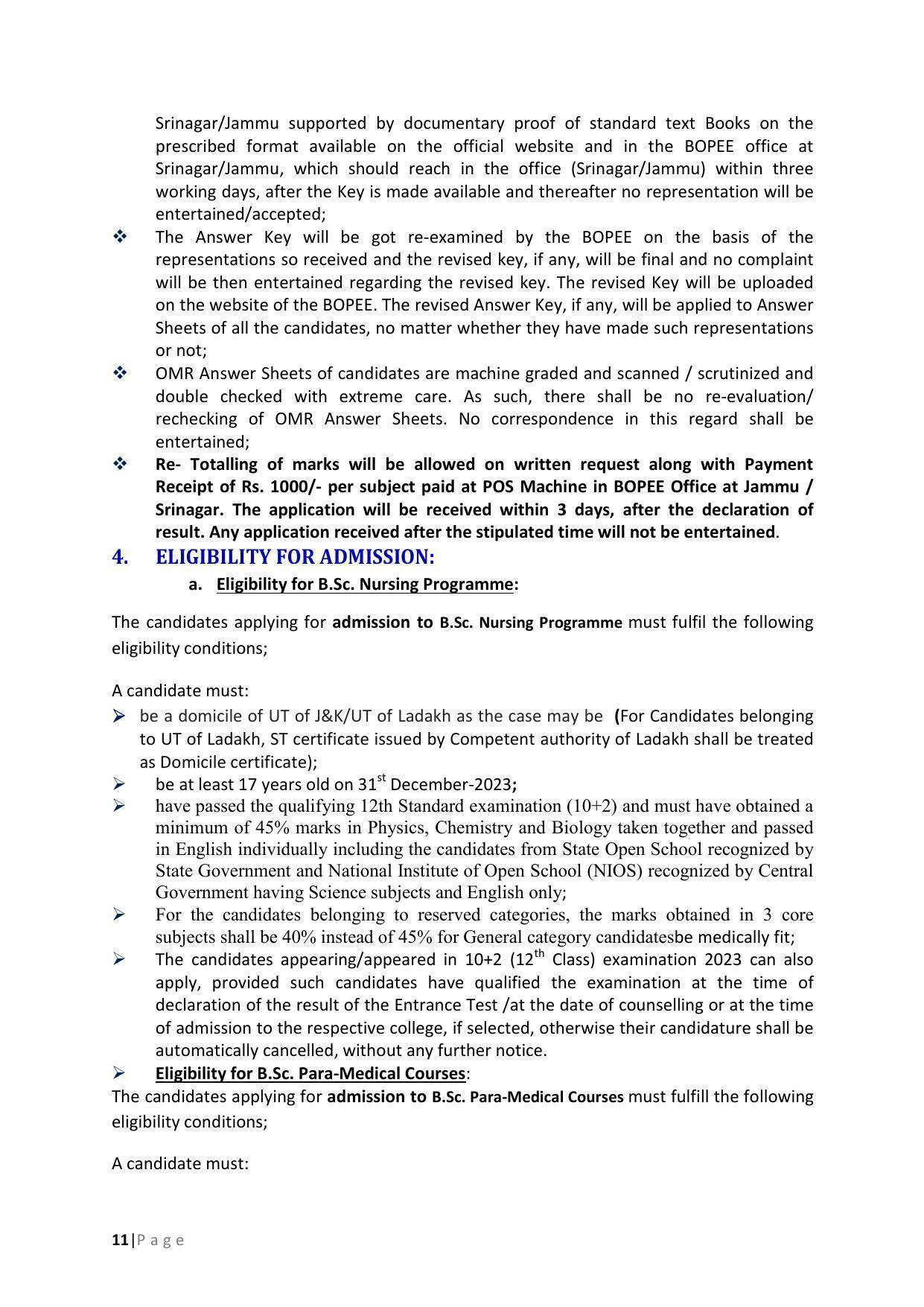 JKBOPEE B.Sc Nursing Syllabus - Page 11