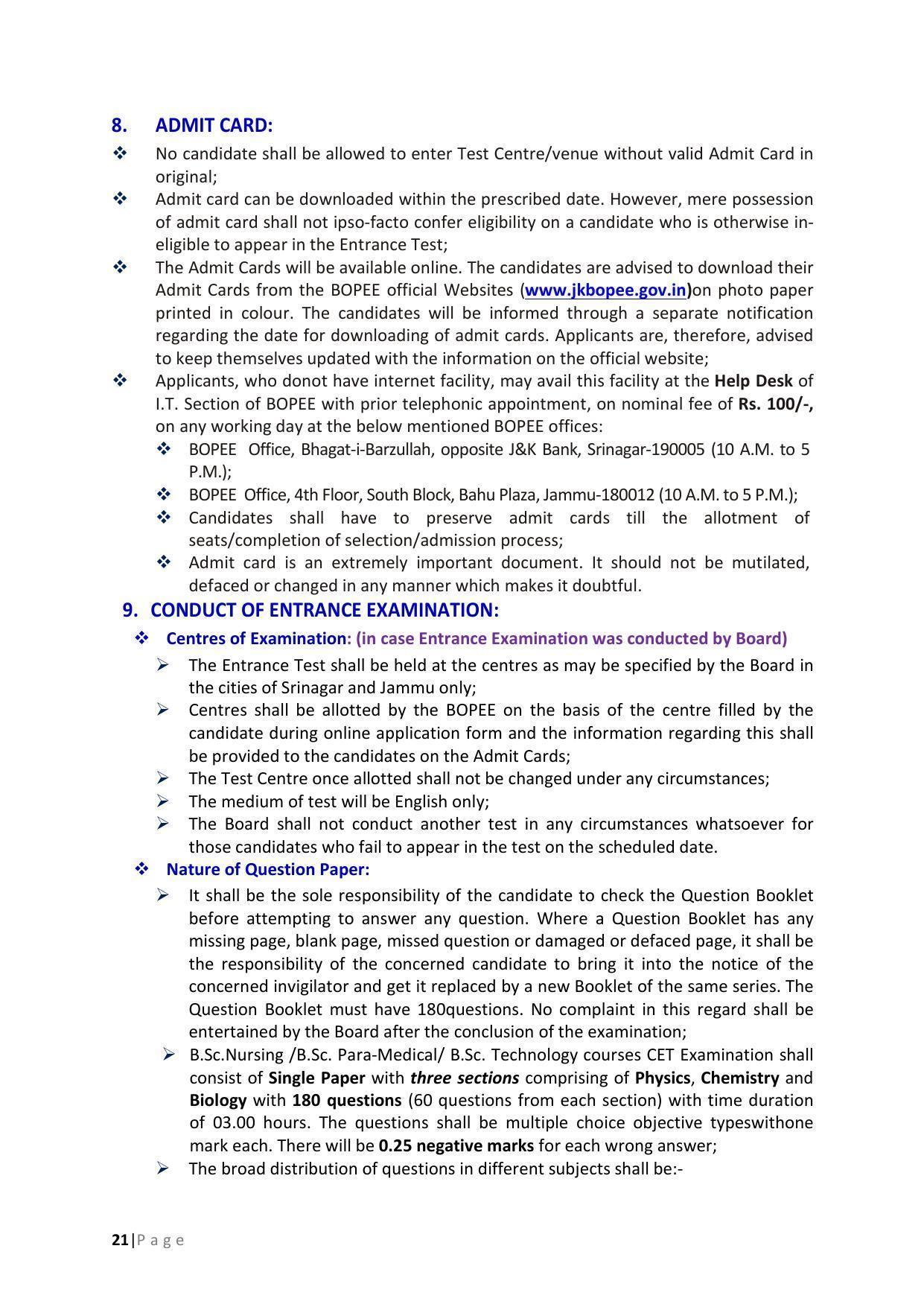 JKBOPEE B.Sc Nursing Syllabus - Page 21