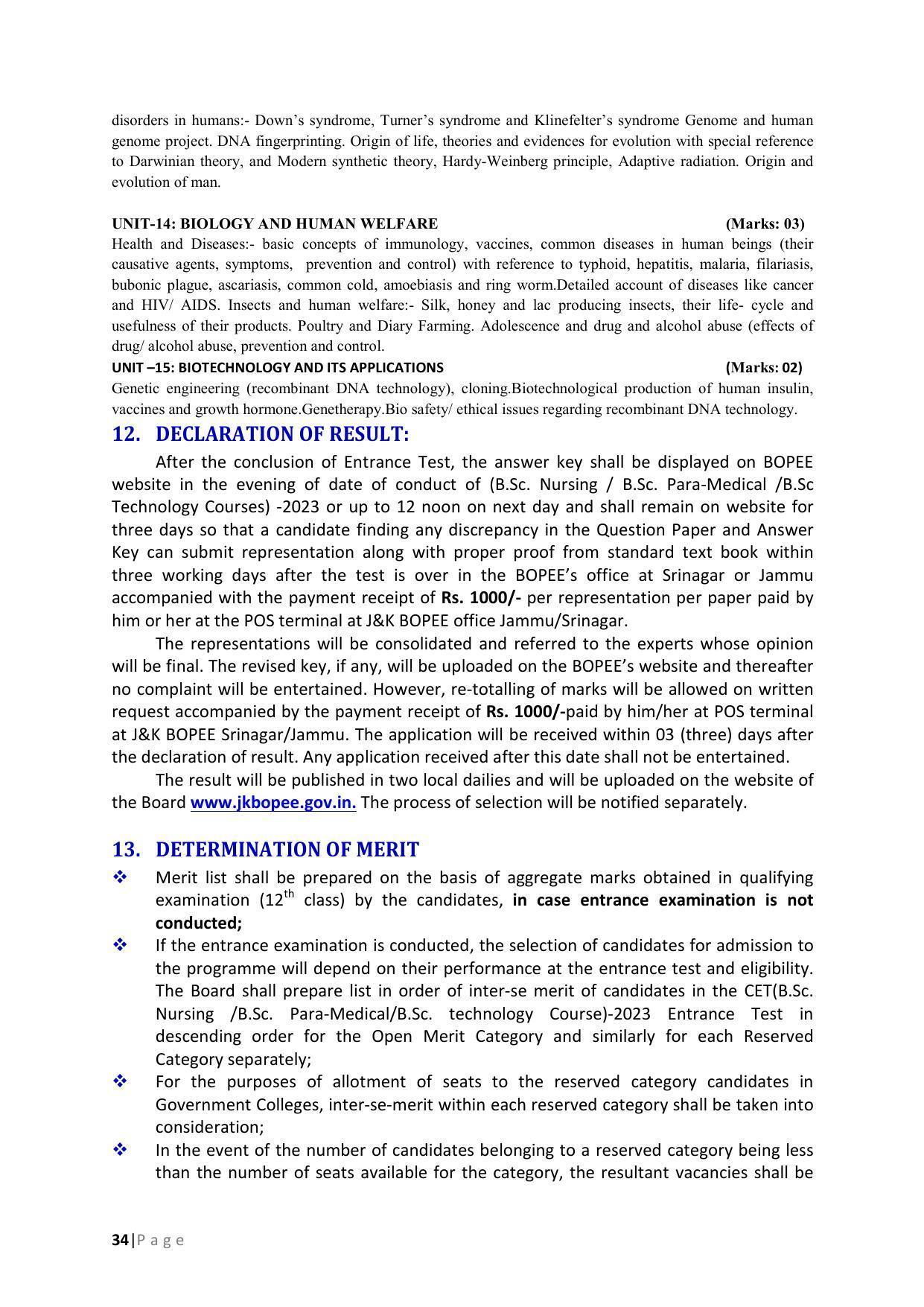 JKBOPEE B.Sc Nursing Syllabus - Page 34