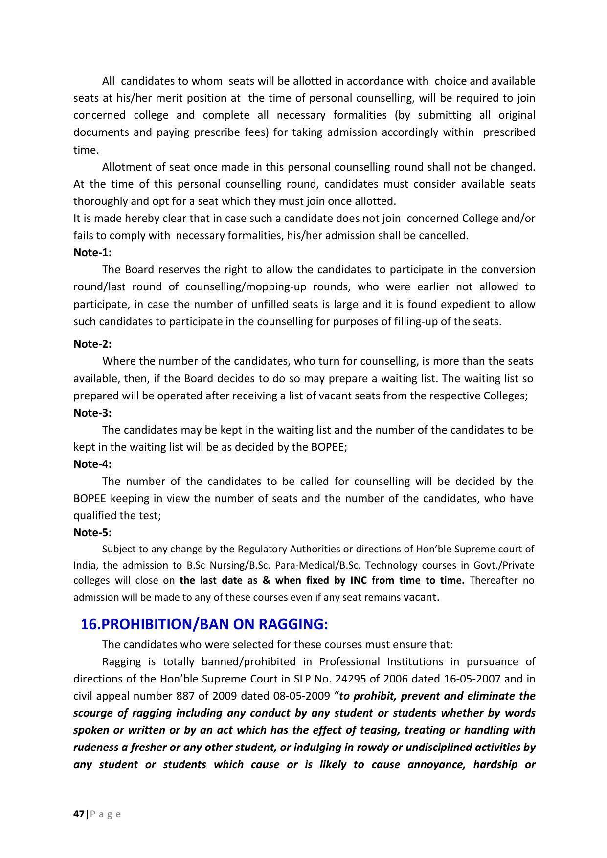 JKBOPEE B.Sc Nursing Syllabus - Page 47