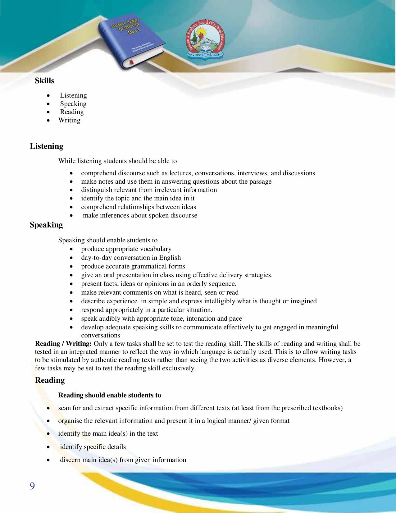 JKBOSE Syllabus for 10th class - Page 10