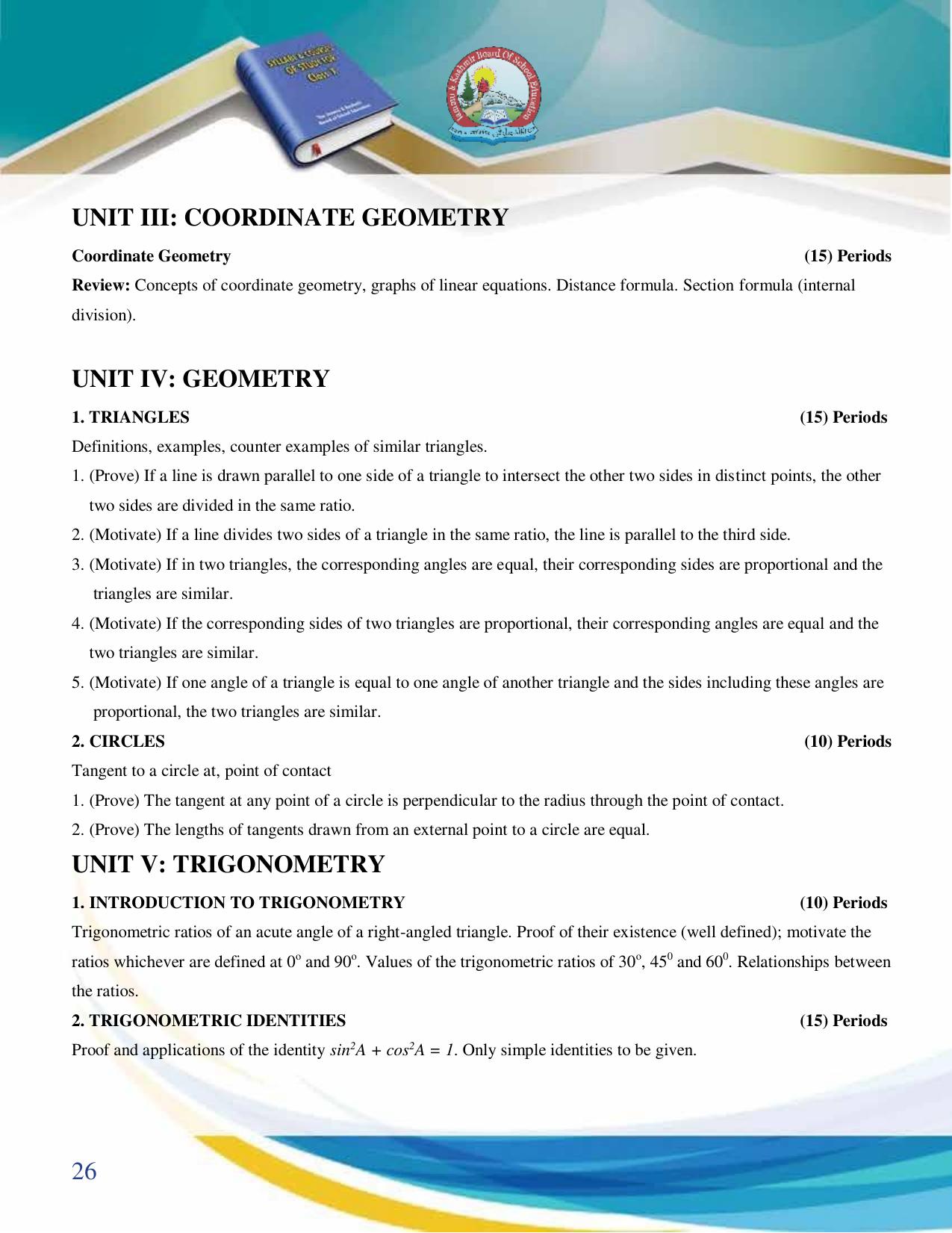 JKBOSE Syllabus for 10th class - Page 27