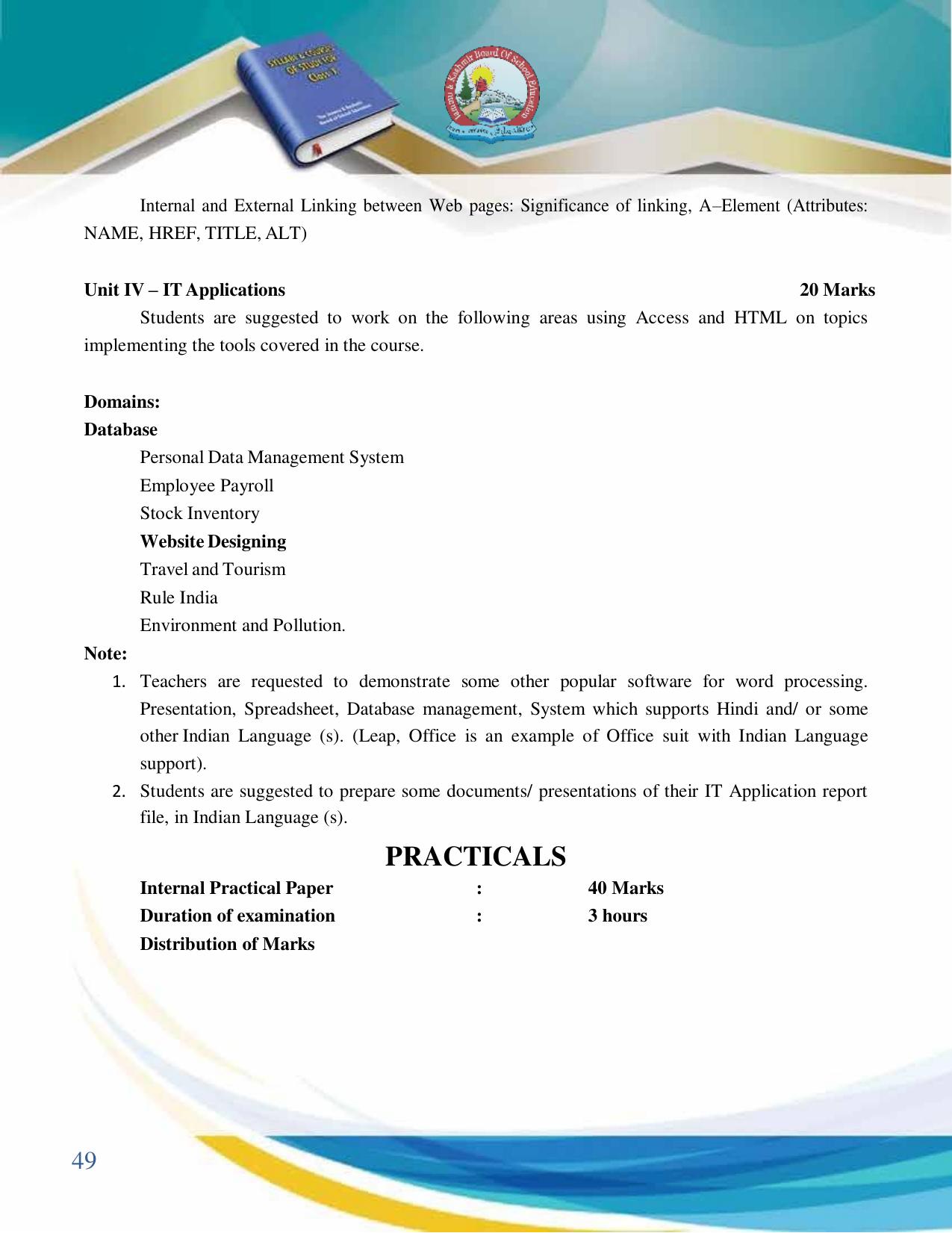 JKBOSE Syllabus for 10th class - Page 50