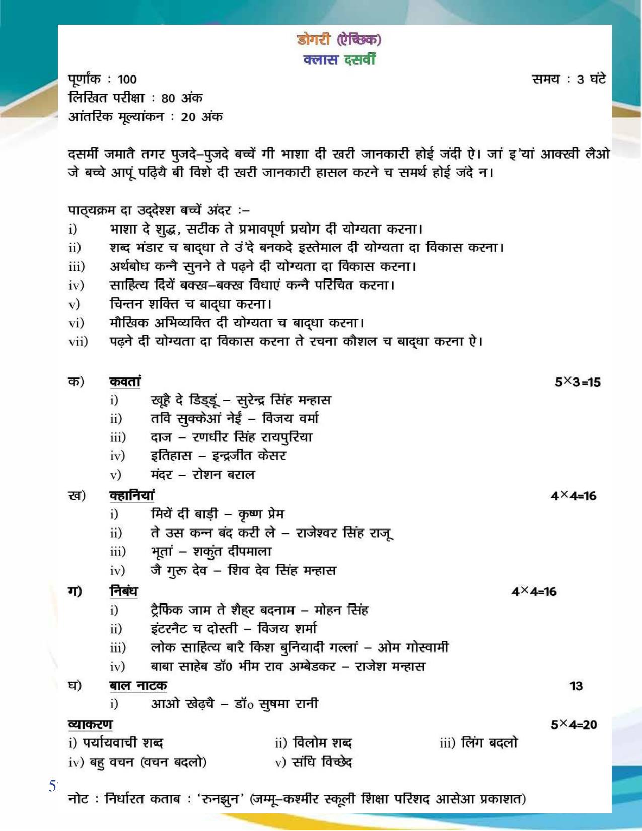 JKBOSE Syllabus for 10th class - Page 53