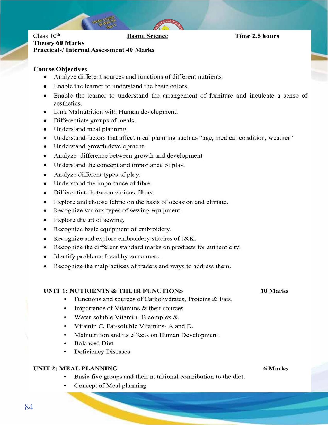 JKBOSE Syllabus for 10th class - Page 85