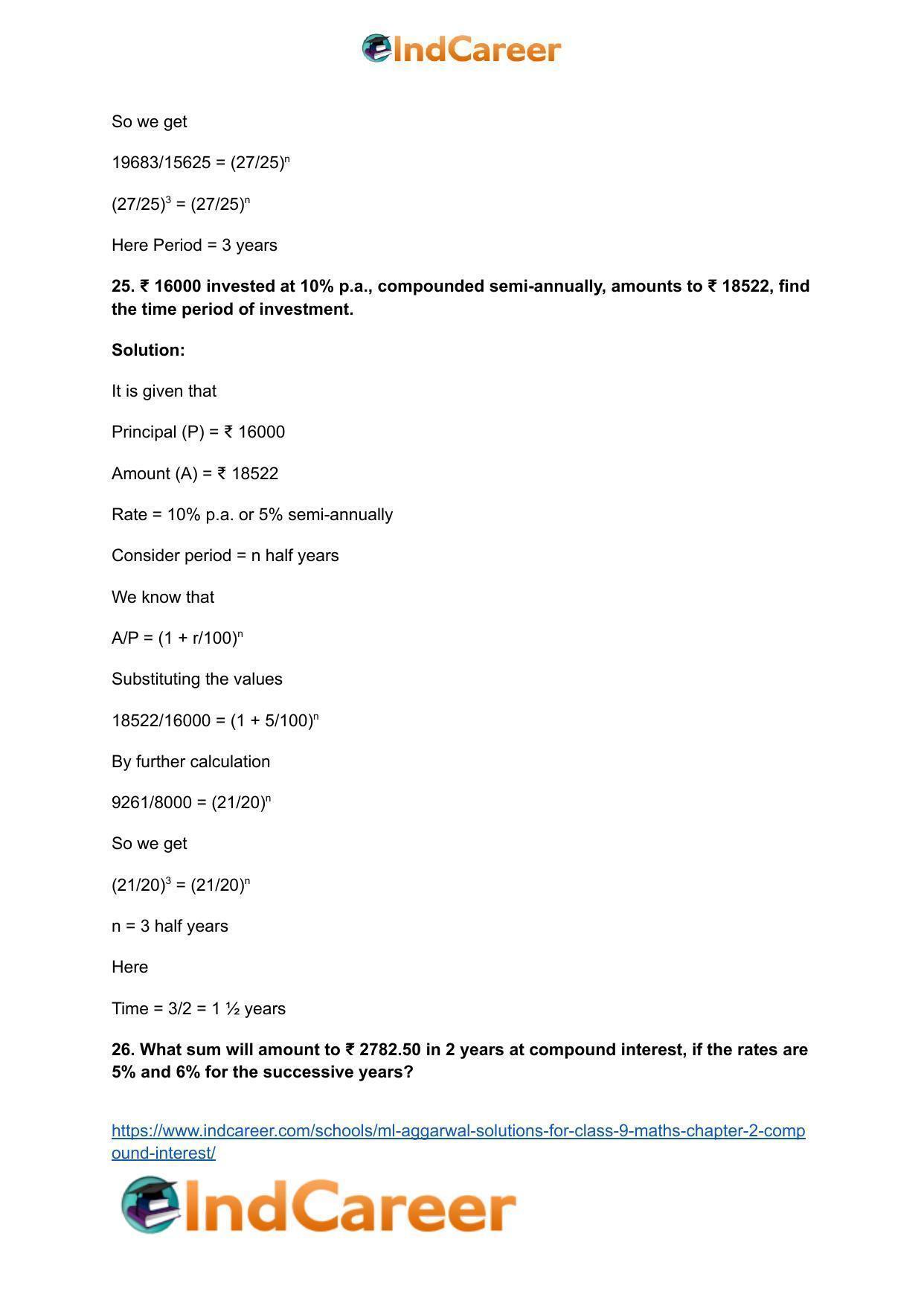 ML Aggarwal Solutions for Class 9 Maths Chapter 2- Compound Interest - Page 41