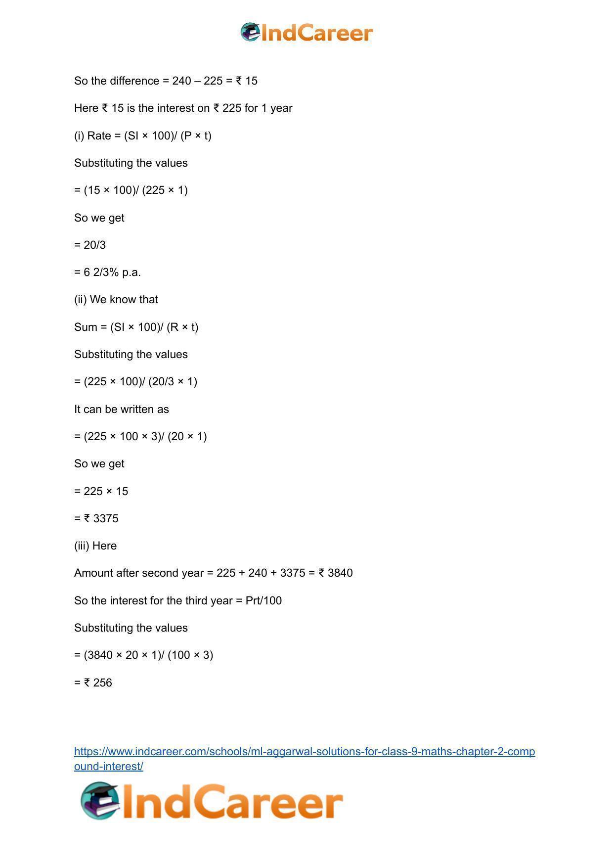 ML Aggarwal Solutions for Class 9 Maths Chapter 2- Compound Interest - Page 43