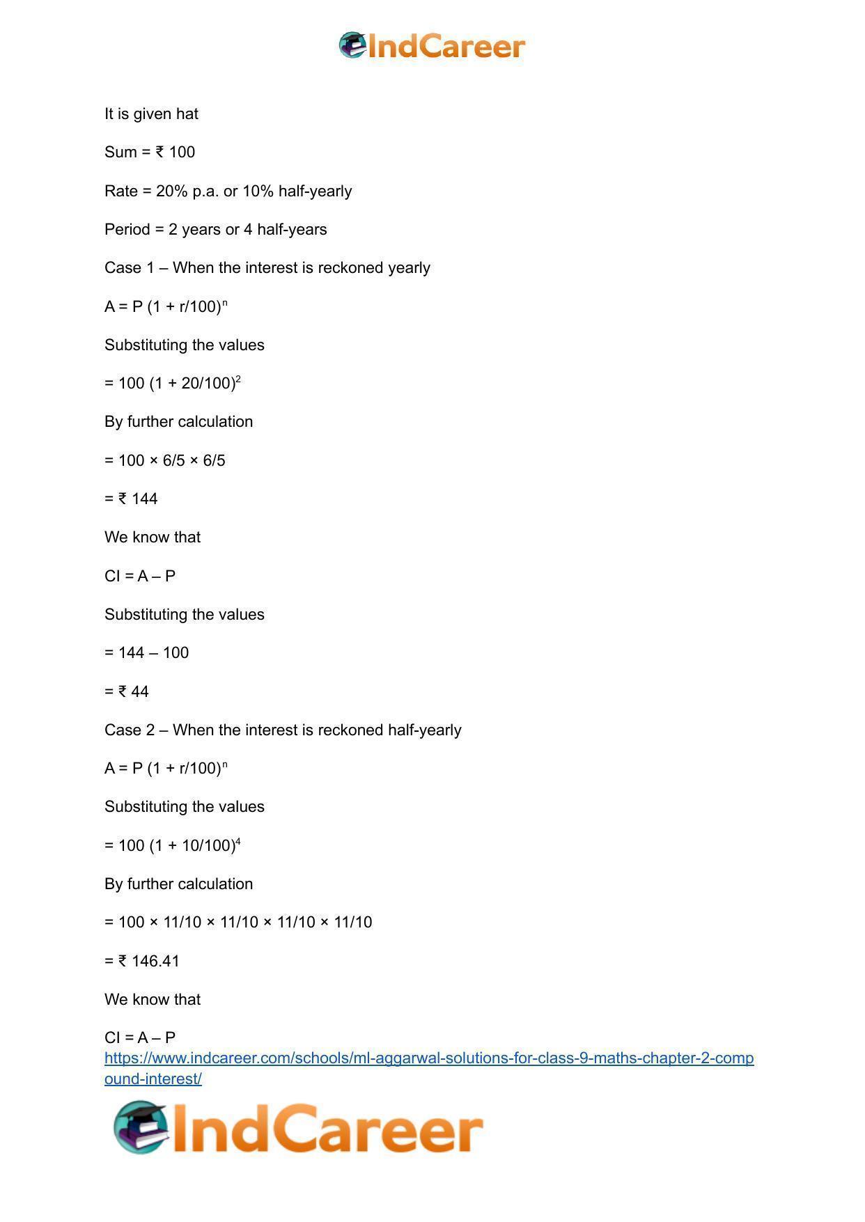ML Aggarwal Solutions for Class 9 Maths Chapter 2- Compound Interest - Page 49